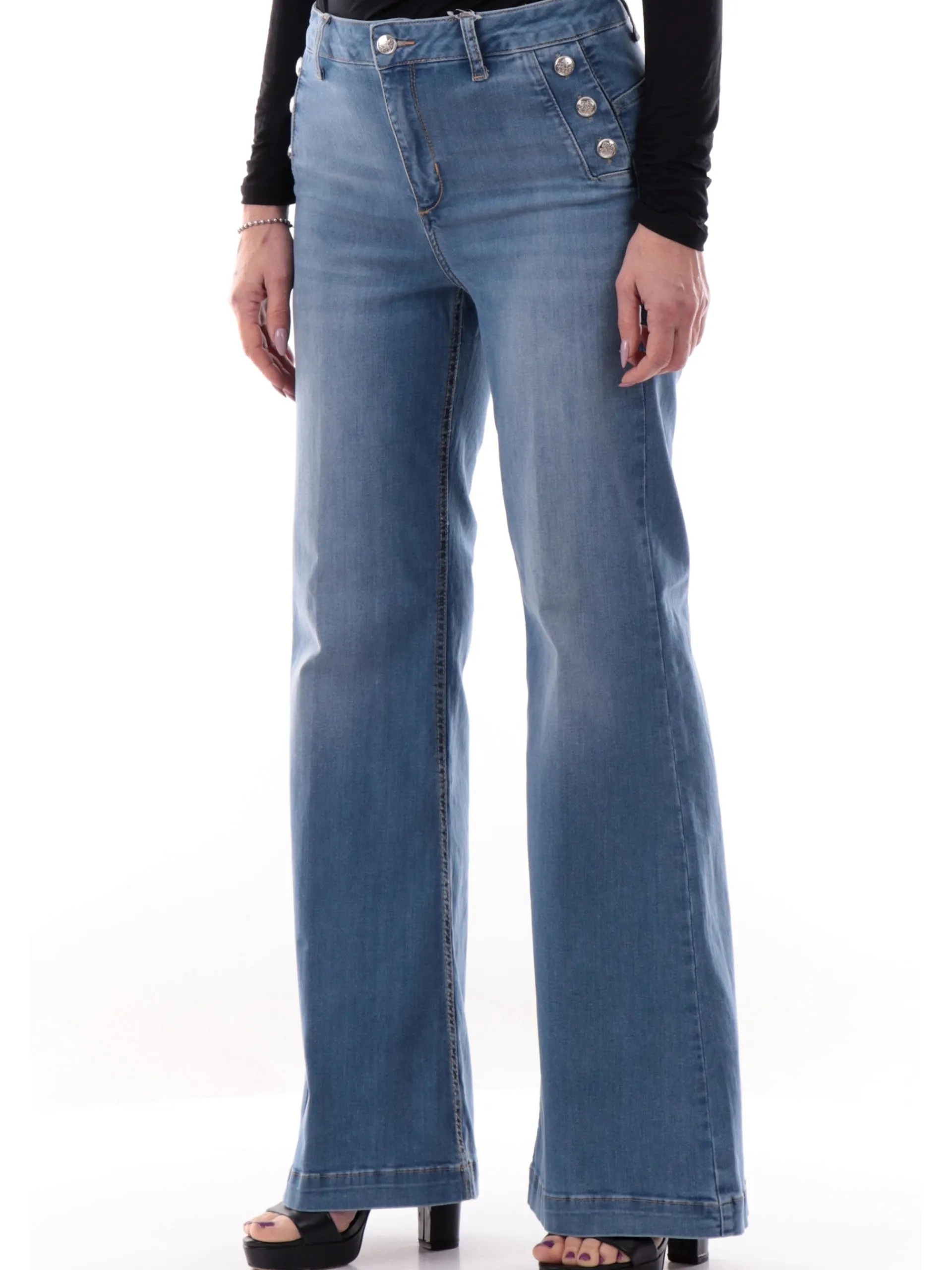 LIU JO MILANO Jeans*Jeans Liu Jo Flare da donna con bottoni gioiello UA5111D4874