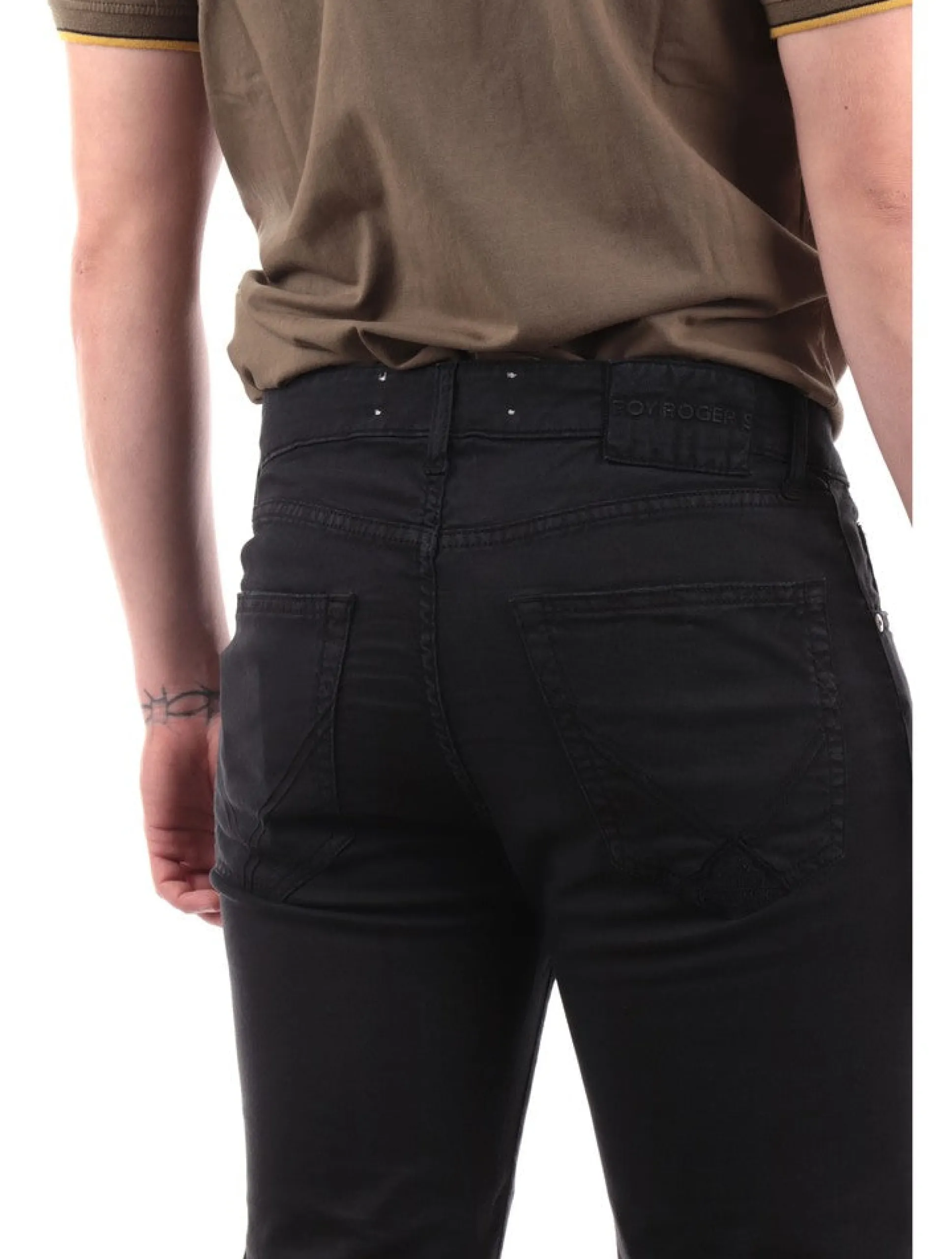 ROYROGERS Pantaloni*Jeans Roy Rogers neri da uomo 517 Plain Drill RU089P0370127