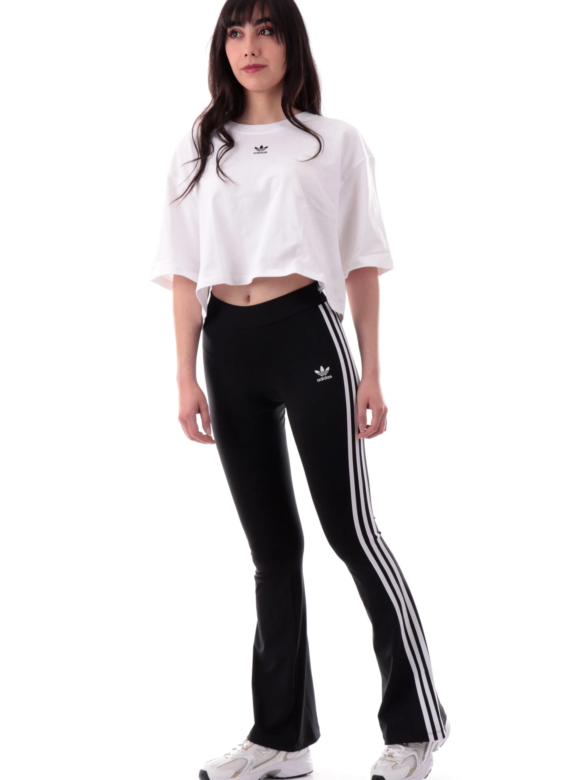 ADIDAS ORIGINALS Leggings*Leggings Adidas Flare neri da donna con 3Stripes IN1100