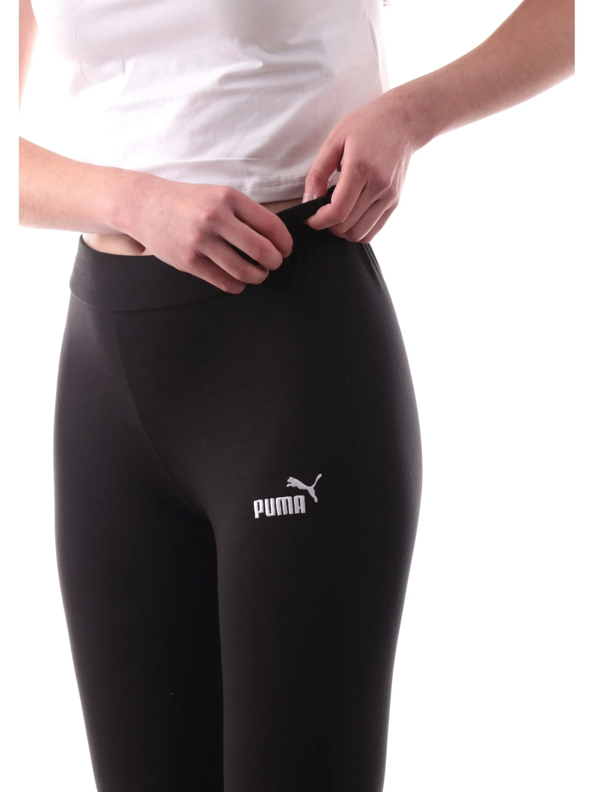PUMA Leggings*Leggings neri da donna logo ricamato 682422