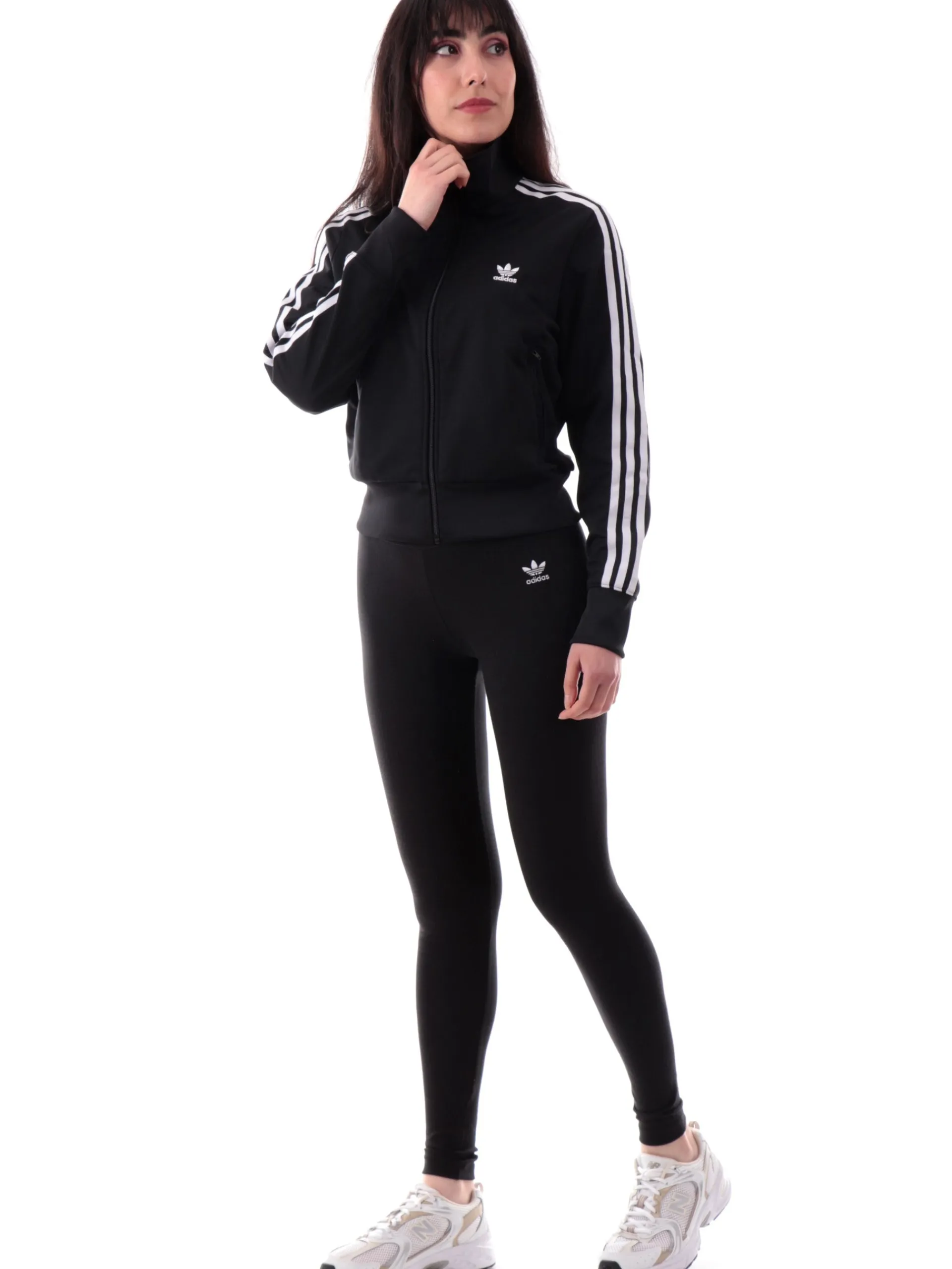 ADIDAS ORIGINALS Leggings*Leggins Adidas vita alta da donna a costine neri IY9645