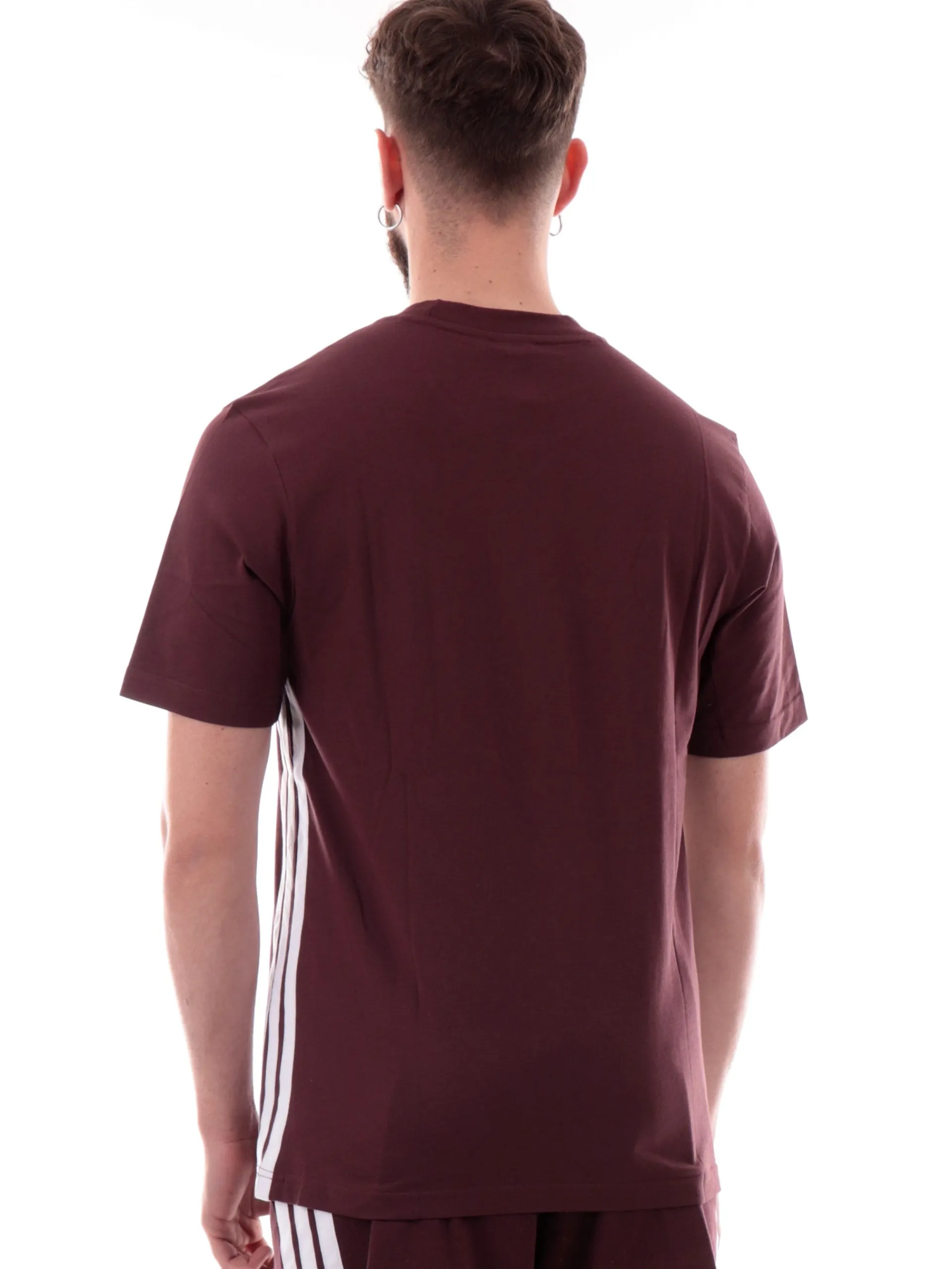 ADIDAS EQUIPMENT T-Shirt*Maglia Adidas bordeuax 3Stripes da uomo logo Adidas ricamato JE6394