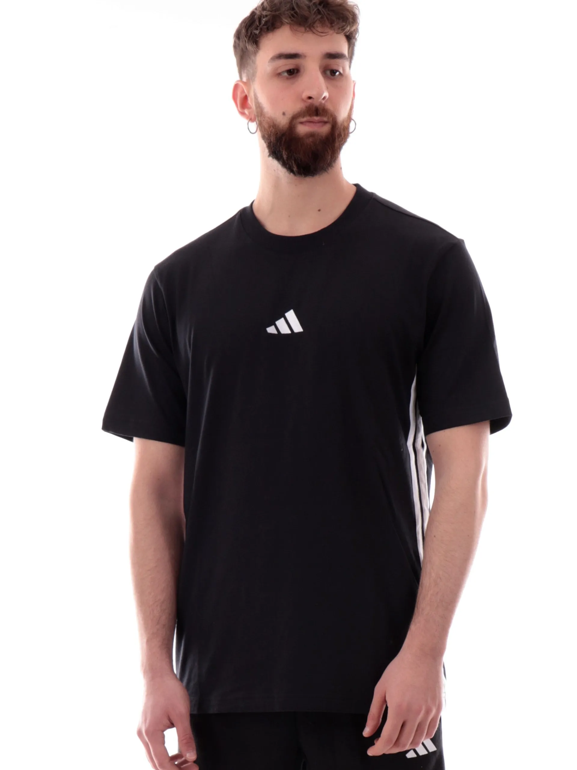 ADIDAS EQUIPMENT T-Shirt*Maglia Adidas nera 3Stripes da uomo logo Adidas ricamato JD1906