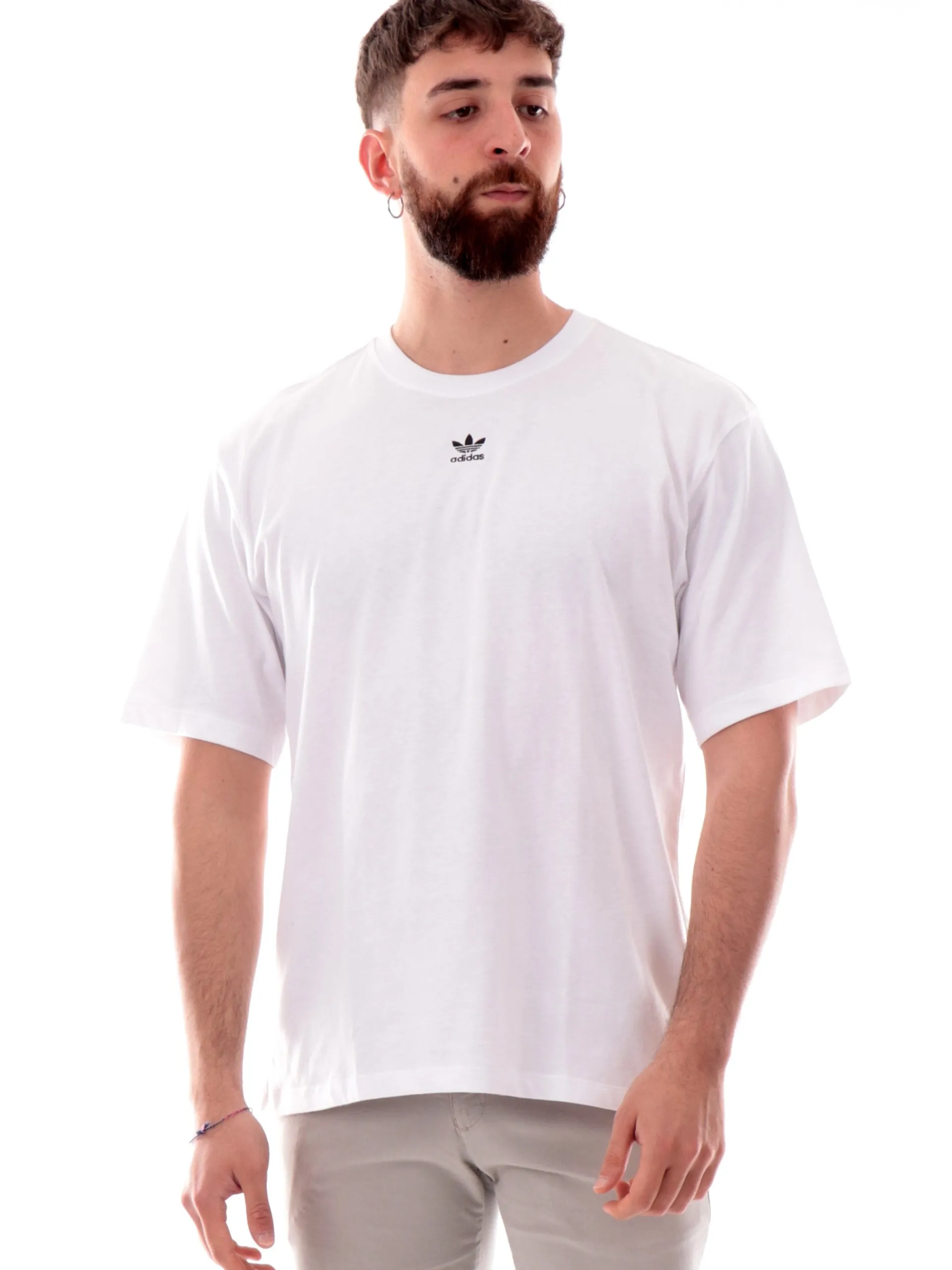 ADIDAS ORIGINALS T-Shirt*Maglia Adidas unisex uomo e donna bianca con trifoil nero