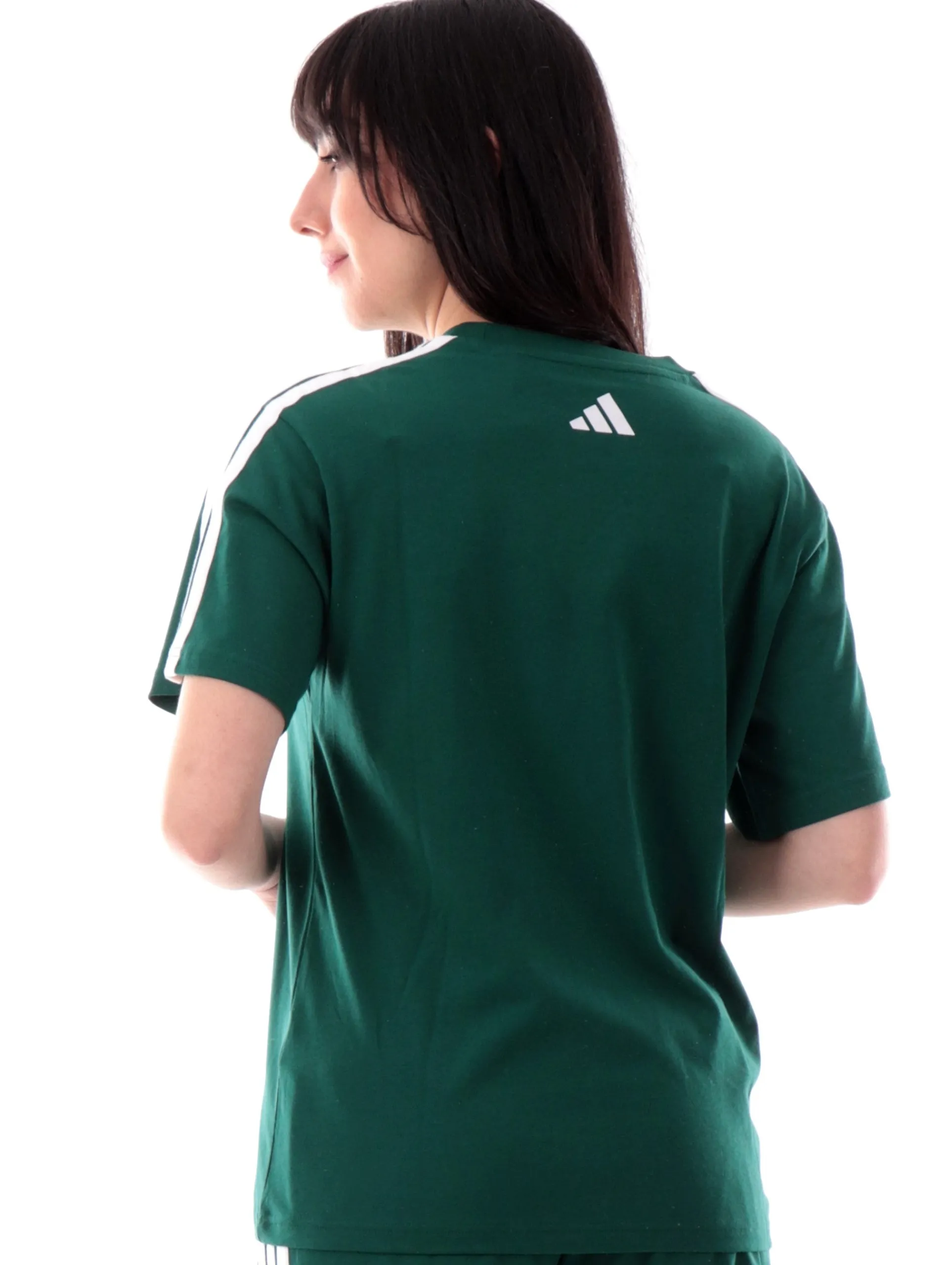 ADIDAS EQUIPMENT T-Shirt*Maglia Adidas verde da donna 3Stripes bianche JN9129