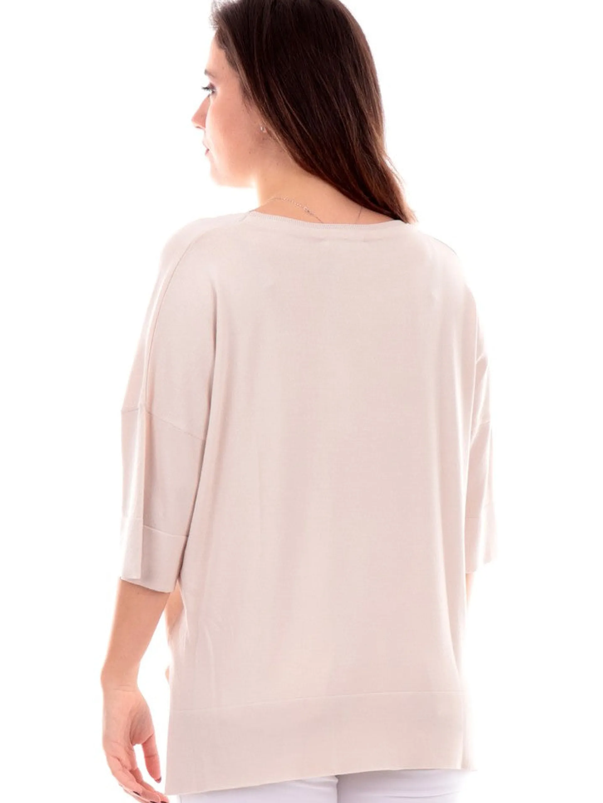 ANIS Maglie*Maglia beige da donna scollo a V maniche Kimono 2416028