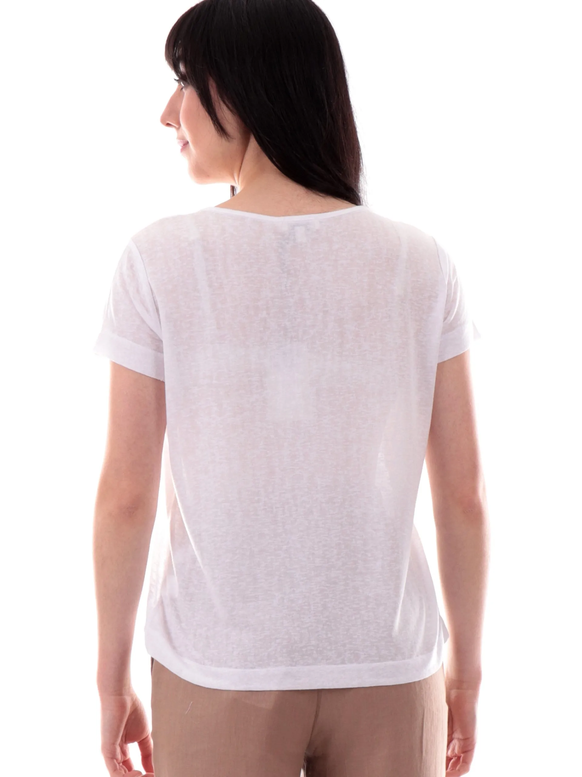 ANIS Maglie*Maglia bianca con collo traforato zig zag 251C1497