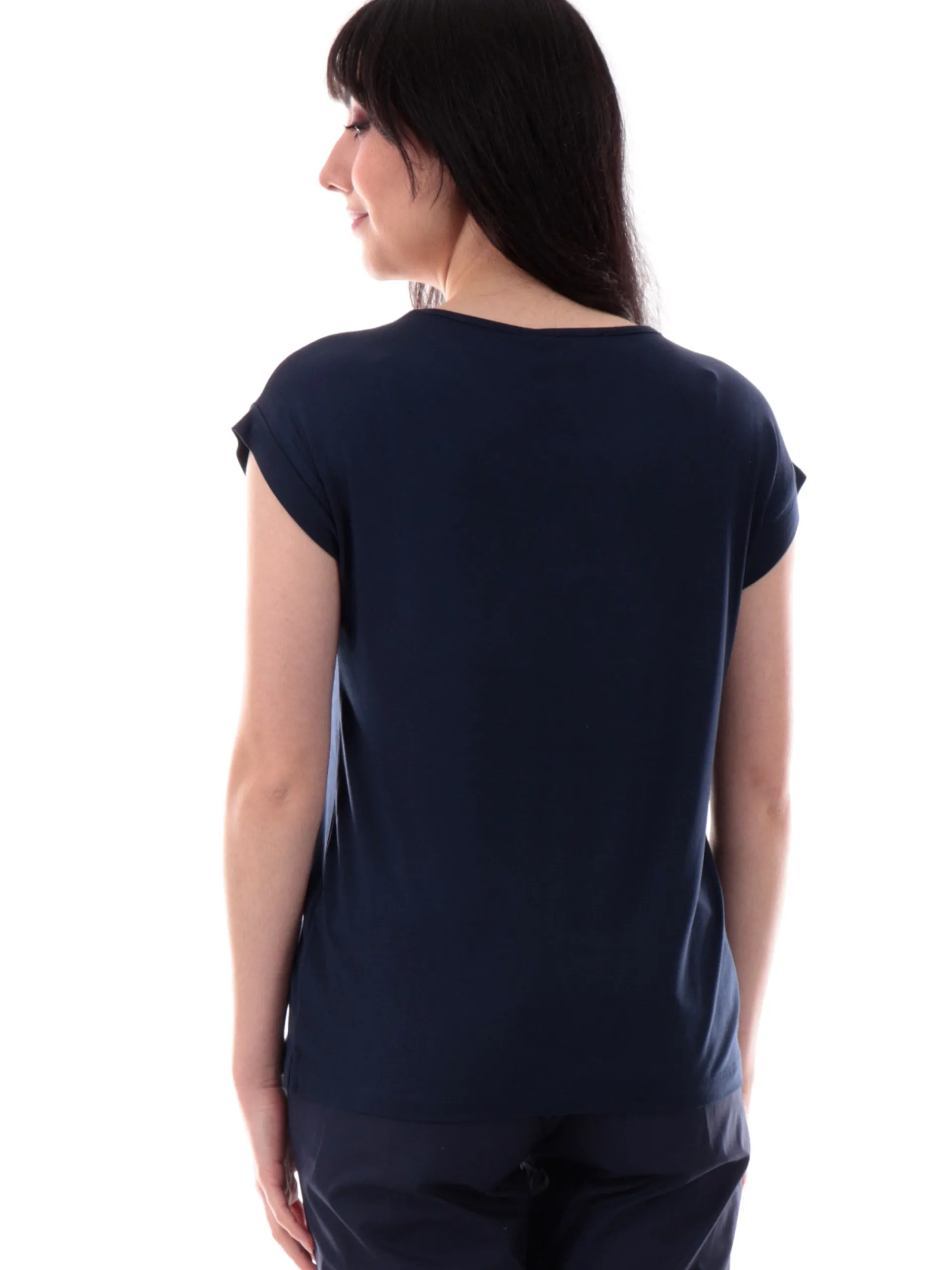 ANIS Maglie*Maglia blu maniche aletta da donna scollo a barca 251W1347
