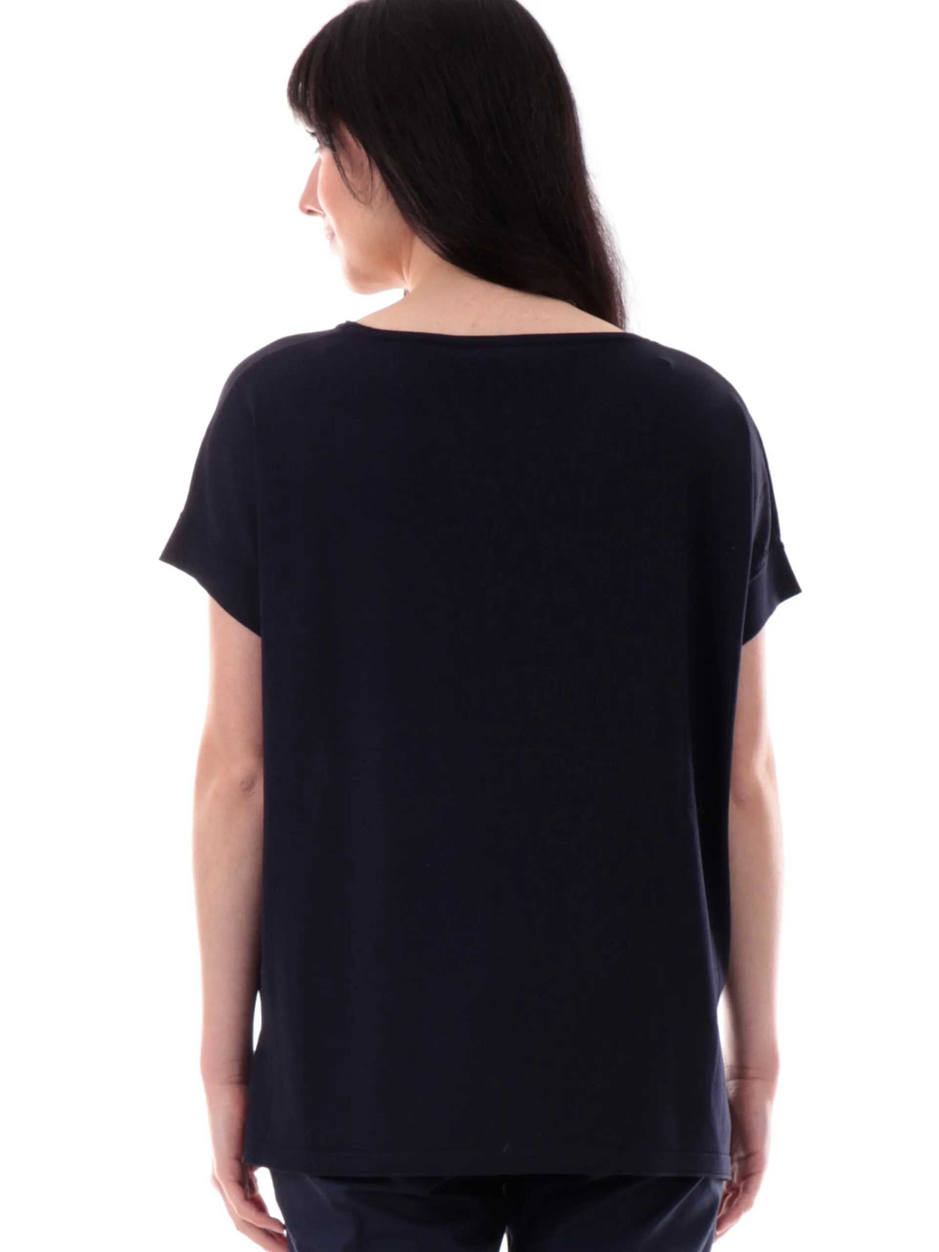 ANIS Maglie*Maglia blu scollo a barca da donna maniche kimono 251W6090