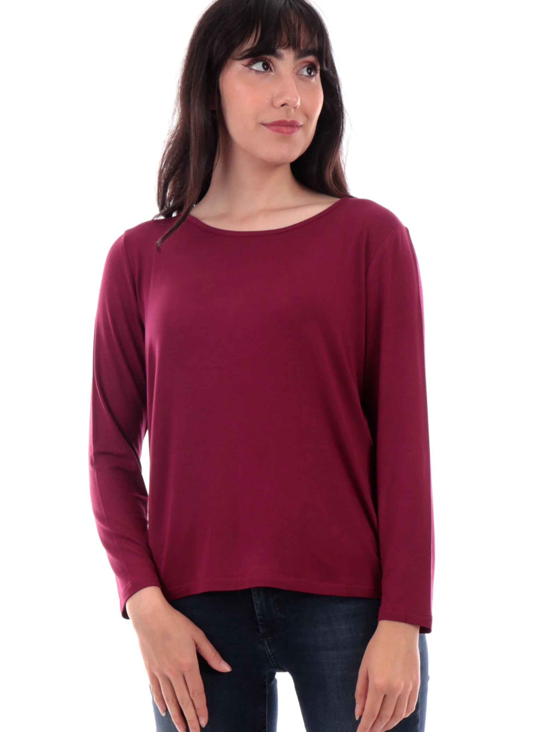 ANIS Maglie*Maglia fucsia da donna scollo a barca 245W1185