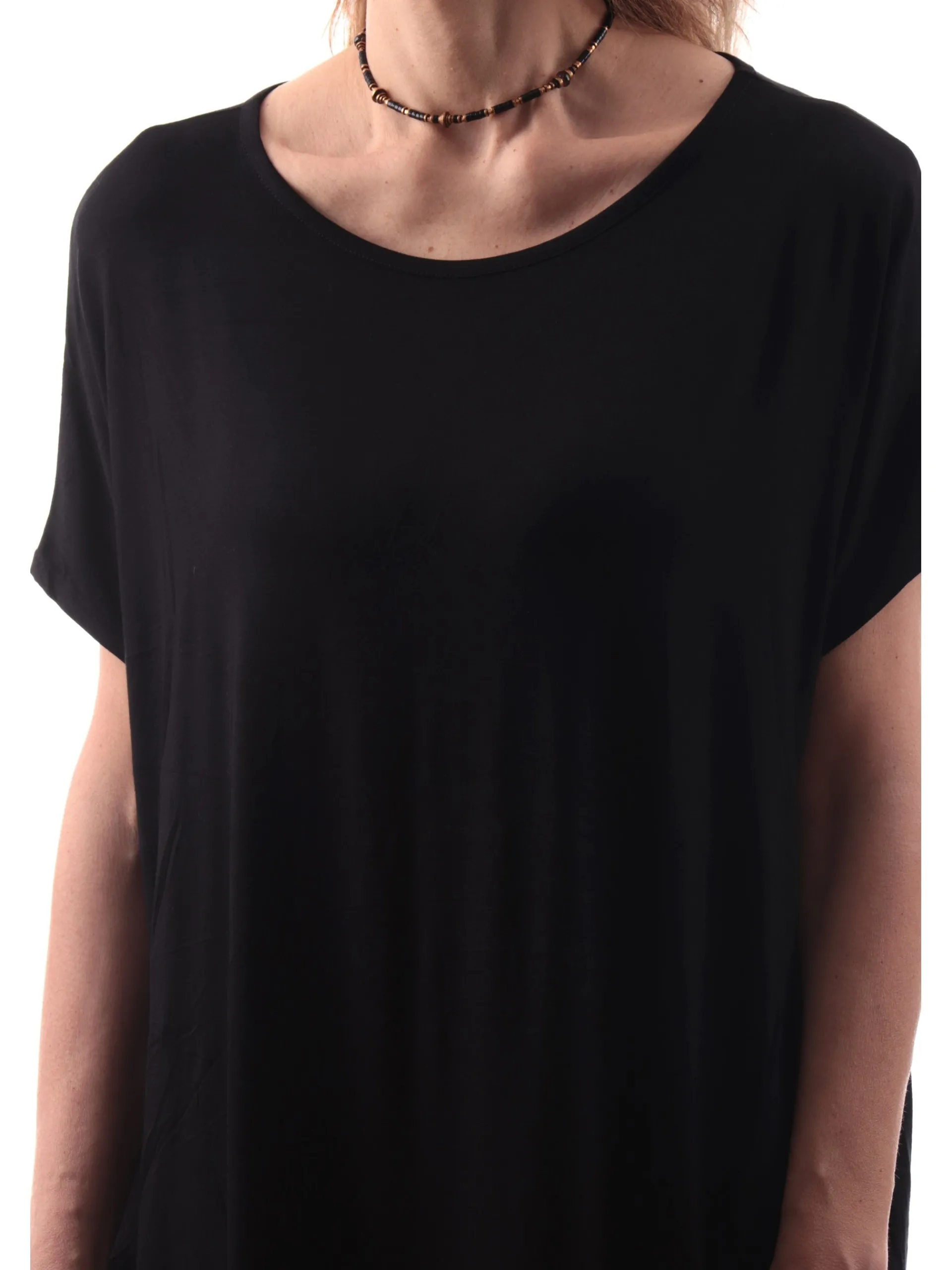 ANIS Maglie*Maglia nera girocollo da donna vestibilità morbida 251W1346