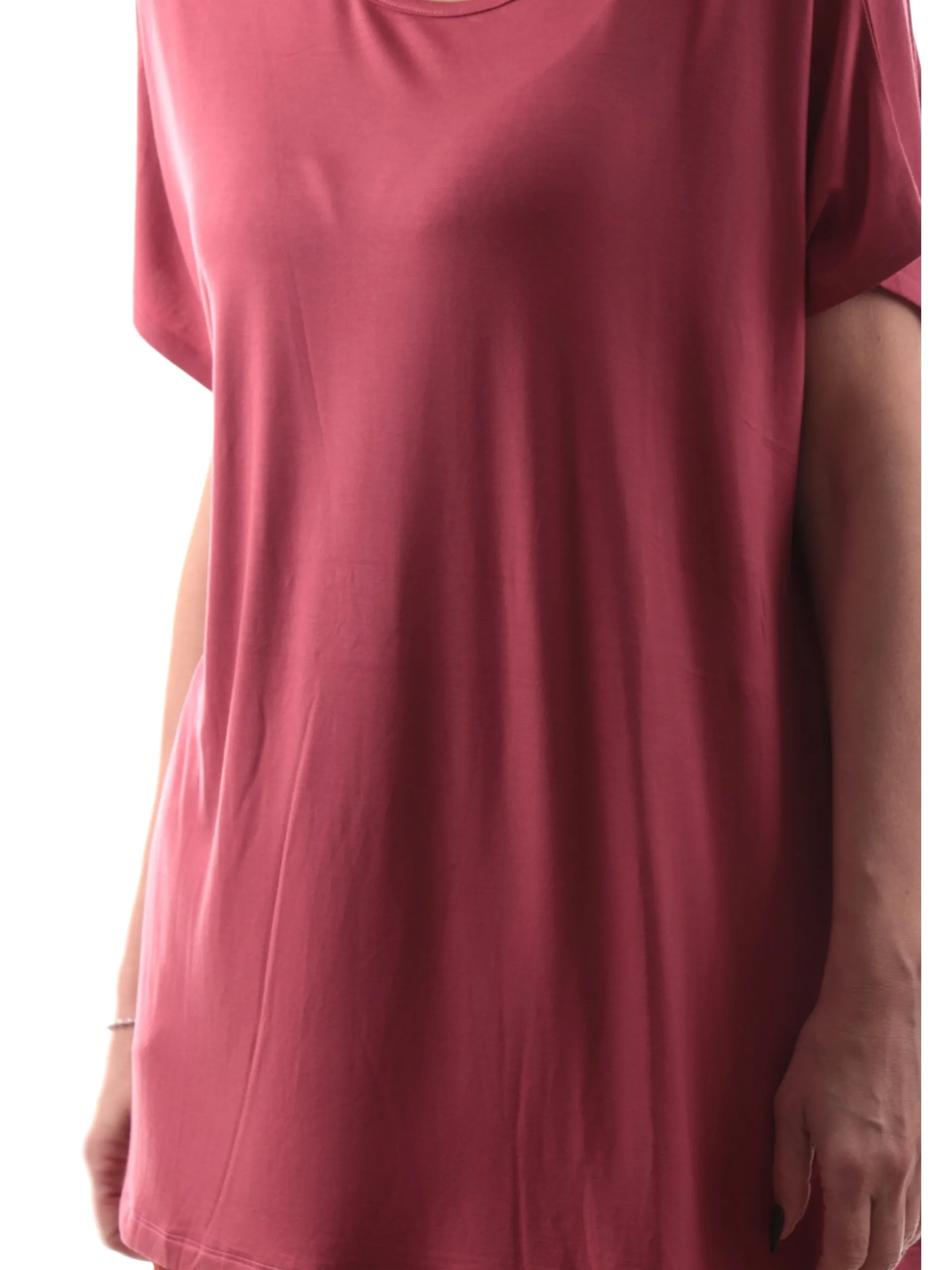 ANIS Maglie*Maglia rosa girocollo da donna vestibilità morbida 251W1346