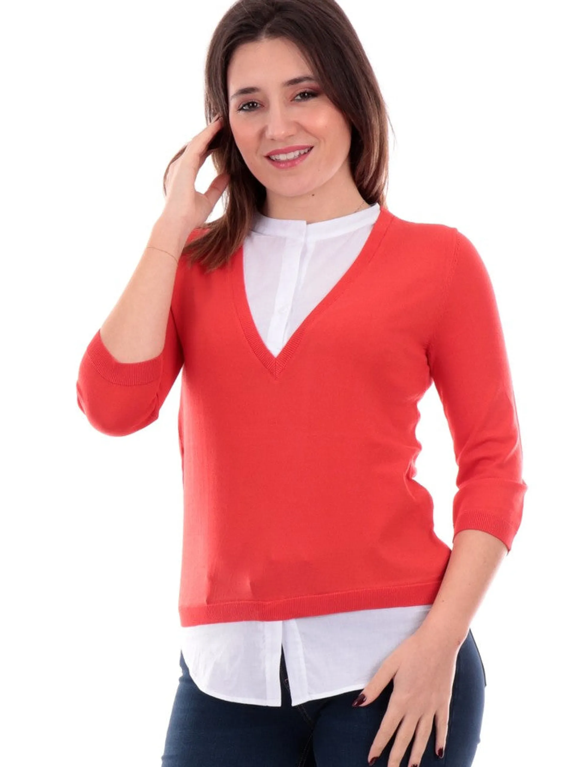 ANIS Maglie*Maglia rossa da donna Inserto 2411145