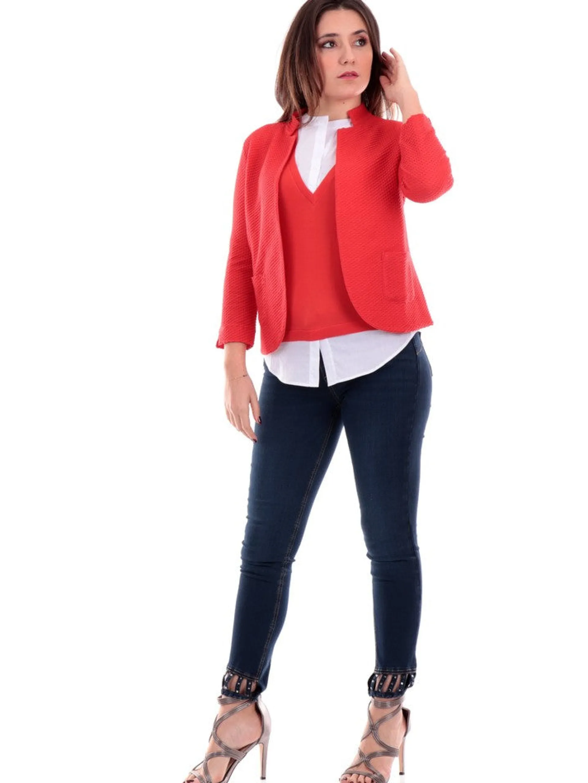 ANIS Maglie*Maglia rossa da donna Inserto 2411145