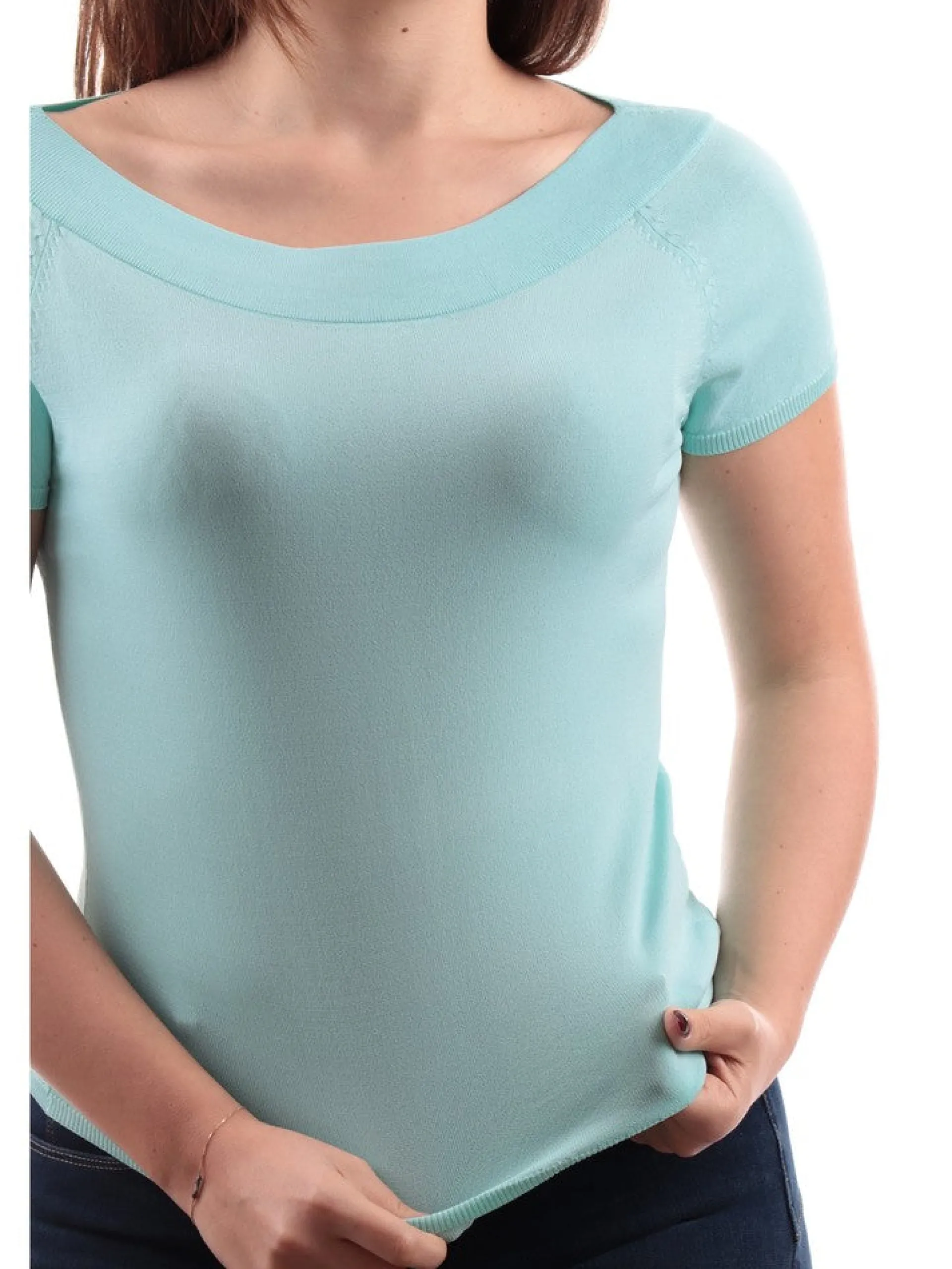 ANIS Maglie*Maglia scollo a barchetta tiffany da donna 2416082