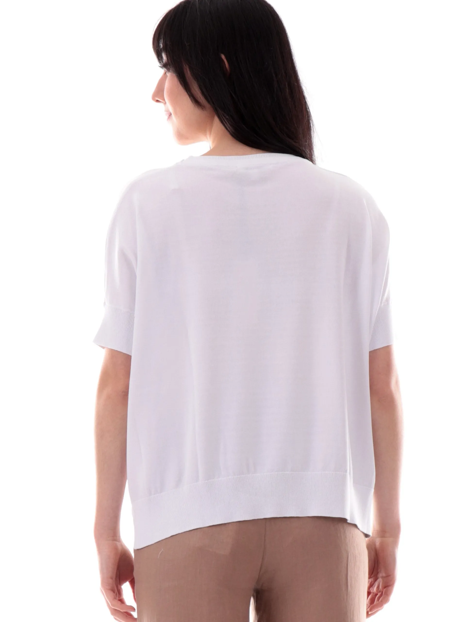 ANIS Maglie*Maglia White bianca da donna in filo morbida 251W6102
