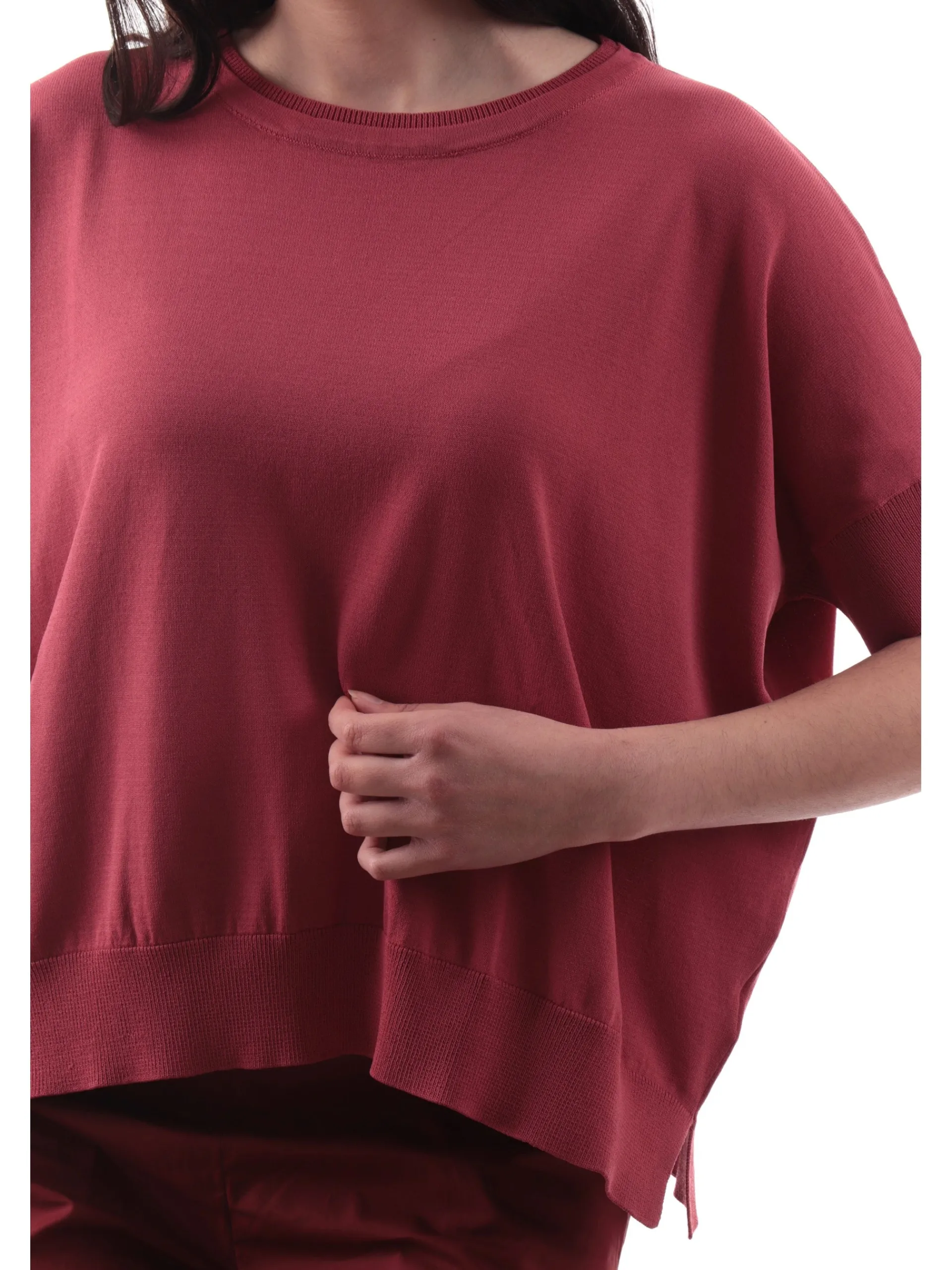 ANIS Maglie*Maglia White rosa da donna in filo morbida 251W6102 166
