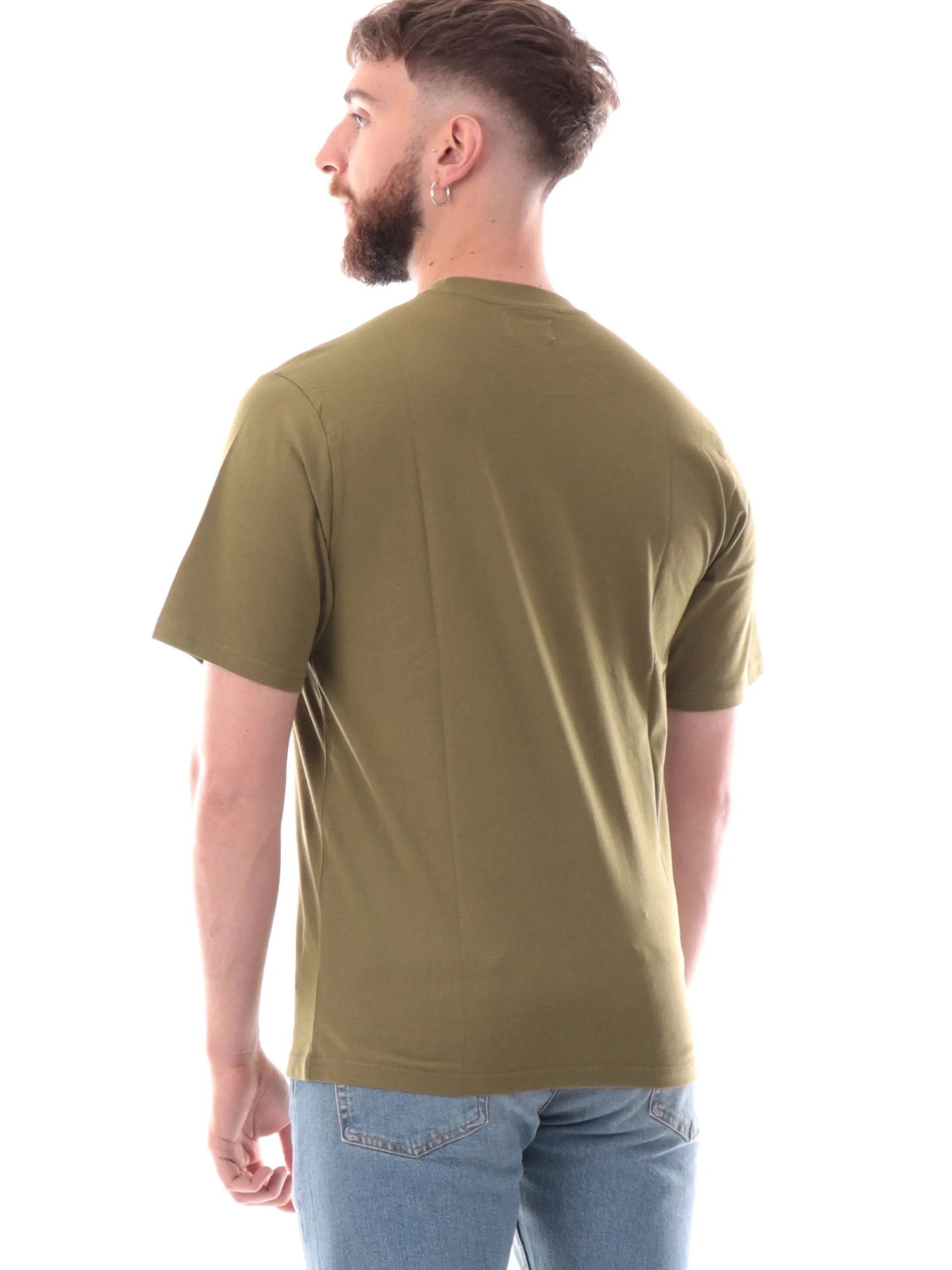 AQUASCUTUM T-Shirt*Maglia verde da uomo logo gommato lato cuore AAB005TS009 ARMYGREEN