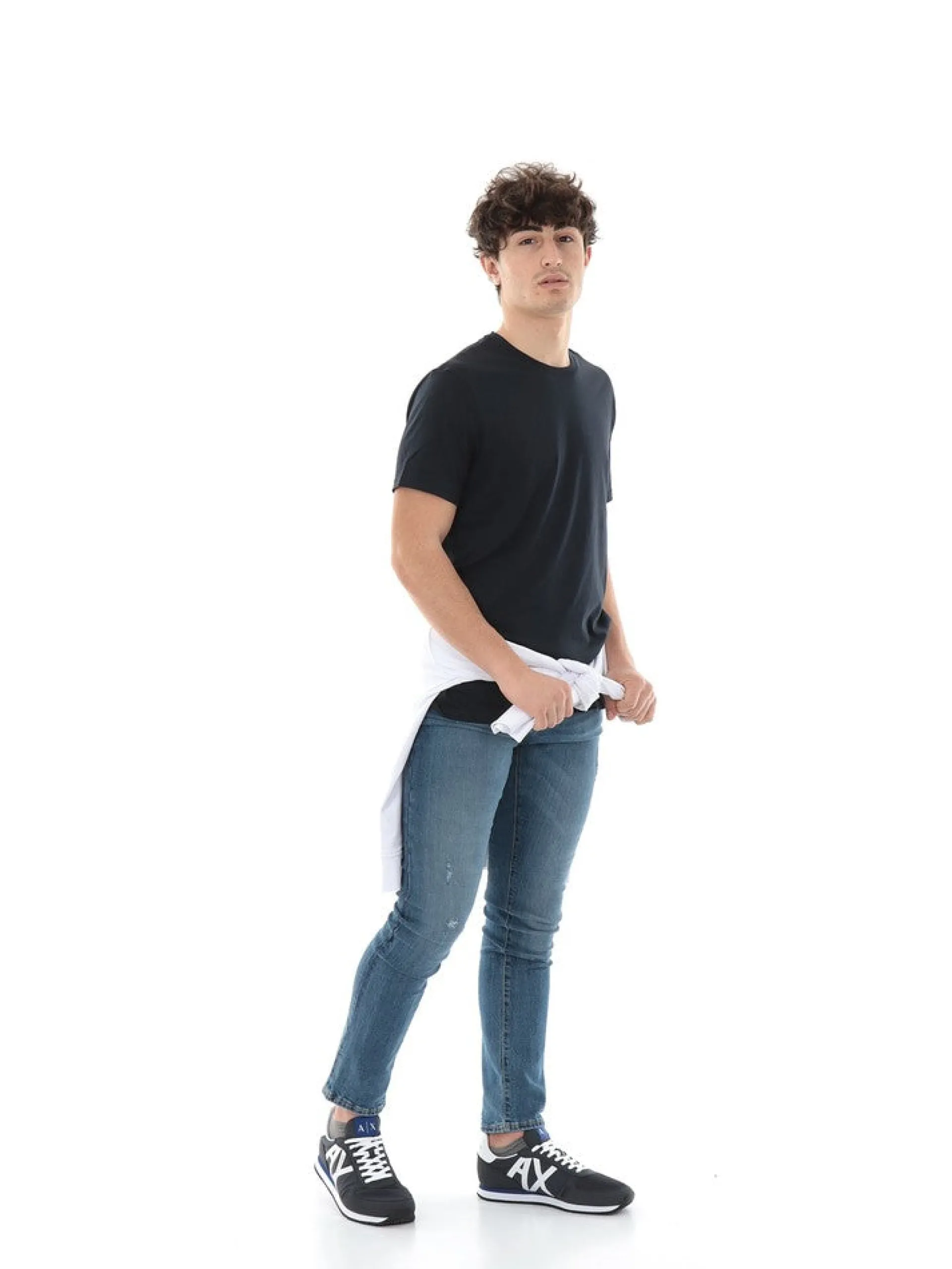 ARMANI EXCHANGE T-Shirt*Maglia AX blu da uomo 8NZT74ZJA5Z