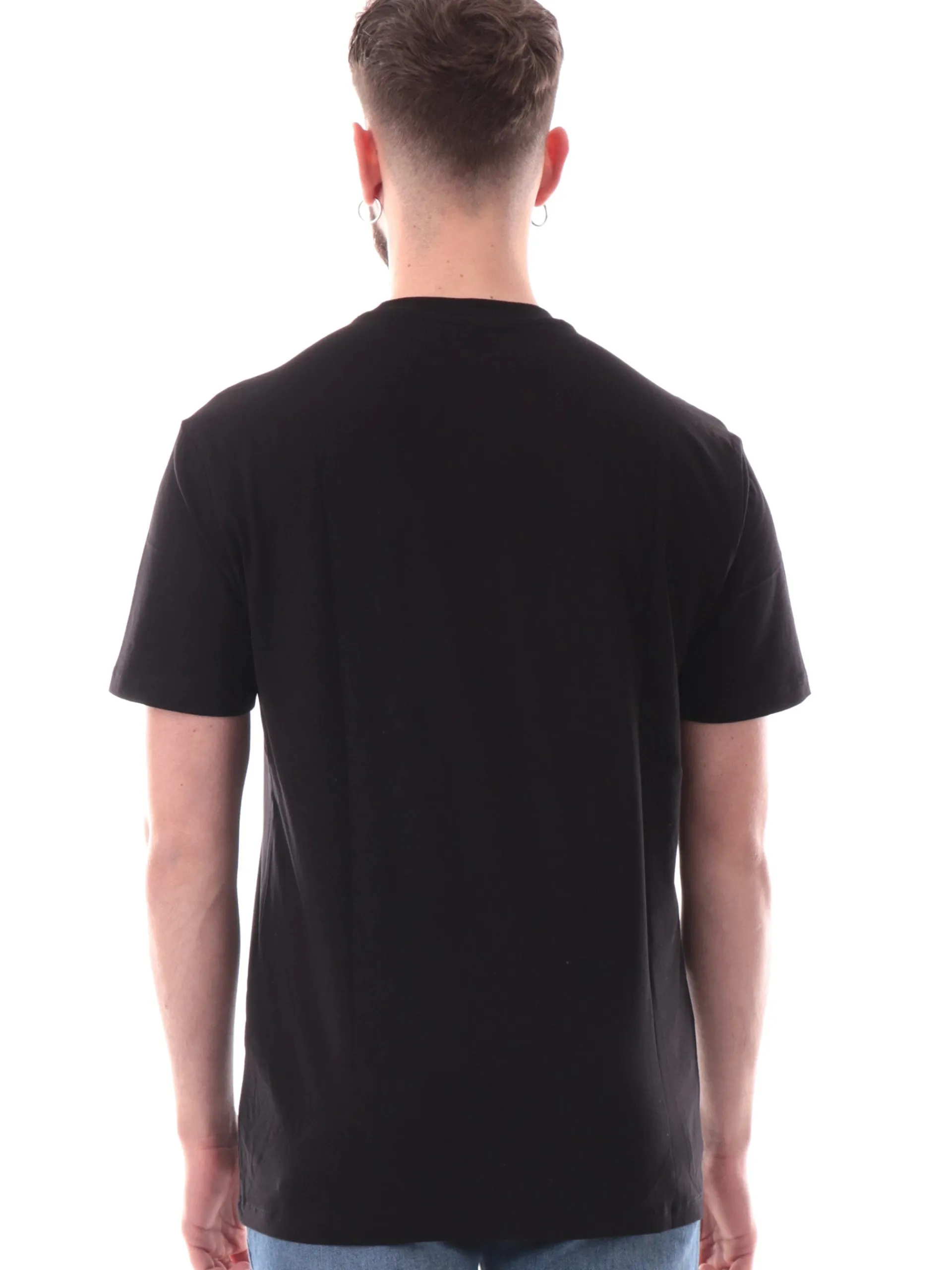 ARMANI EXCHANGE T-Shirt*Maglia AX nera da uomo logo AX a contrasto XM000767AF12308