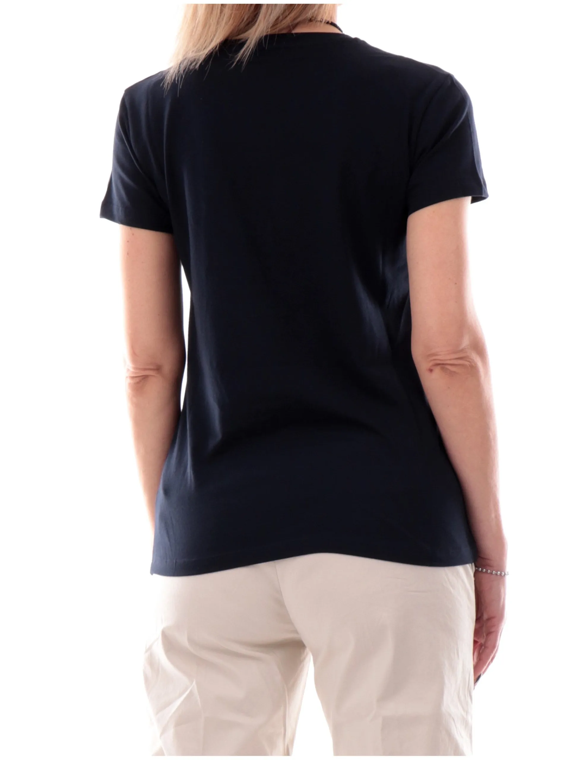 BARBOUR T-Shirt*Maglia Bowland blu da donna stampa cane LTS0667 NY73