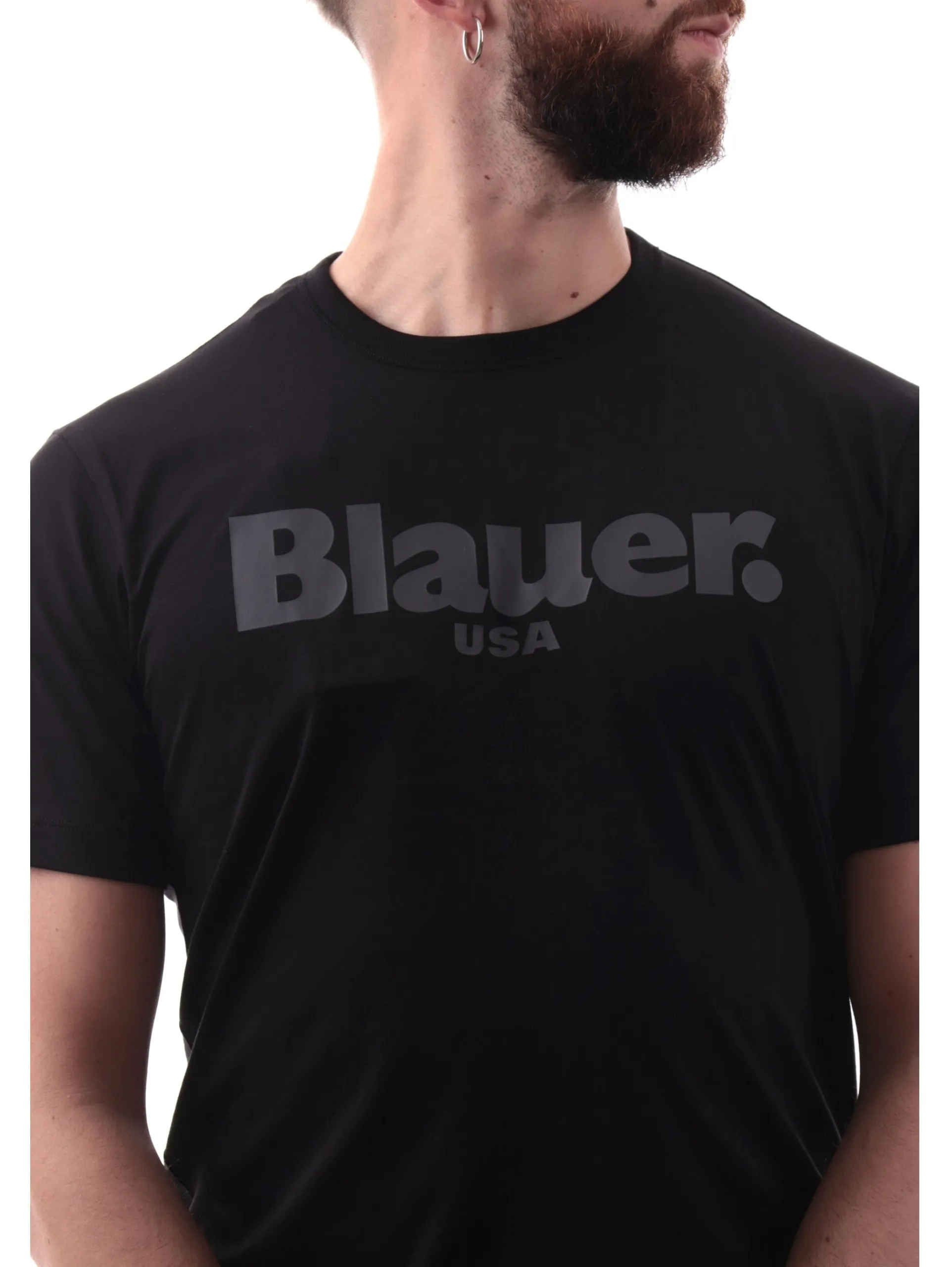 BLAUER T-Shirt*Maglia nera da uomo Bourne maxi logo H02191004547