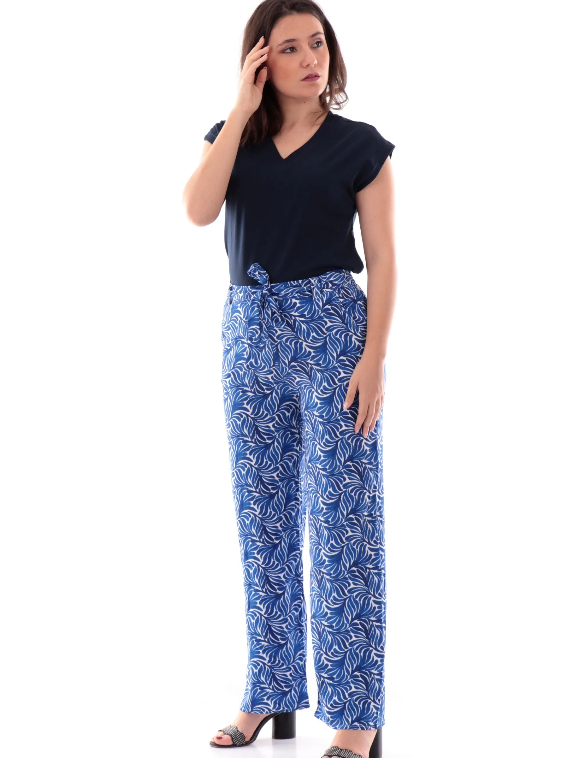 TIFFOSI T-Shirt*Maglia blu scollo a V basic tee Charlize donna 10059233790