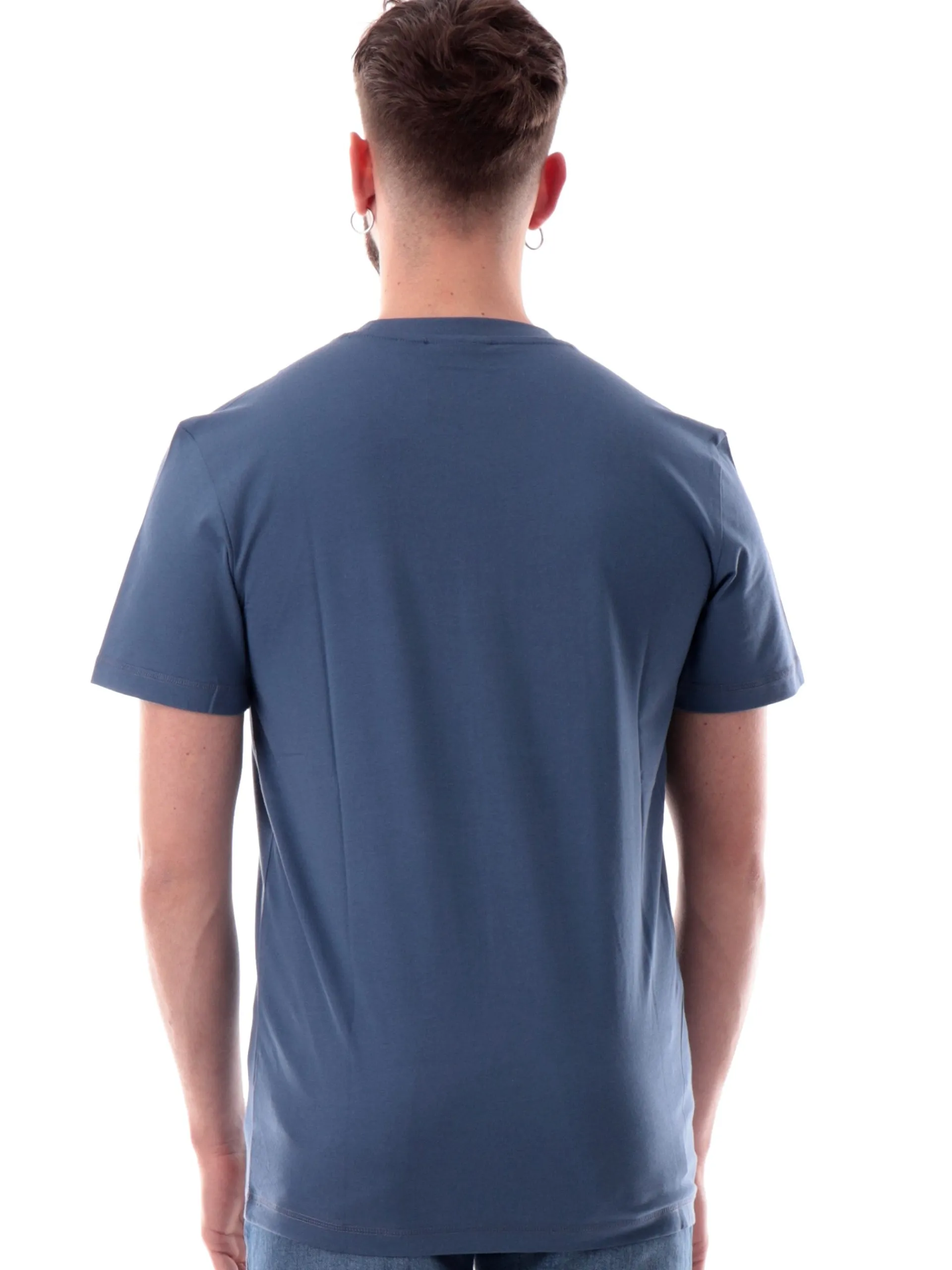 CALVIN KLEIN T-Shirt*Maglia blu da uomo logo ricamato J30J325649