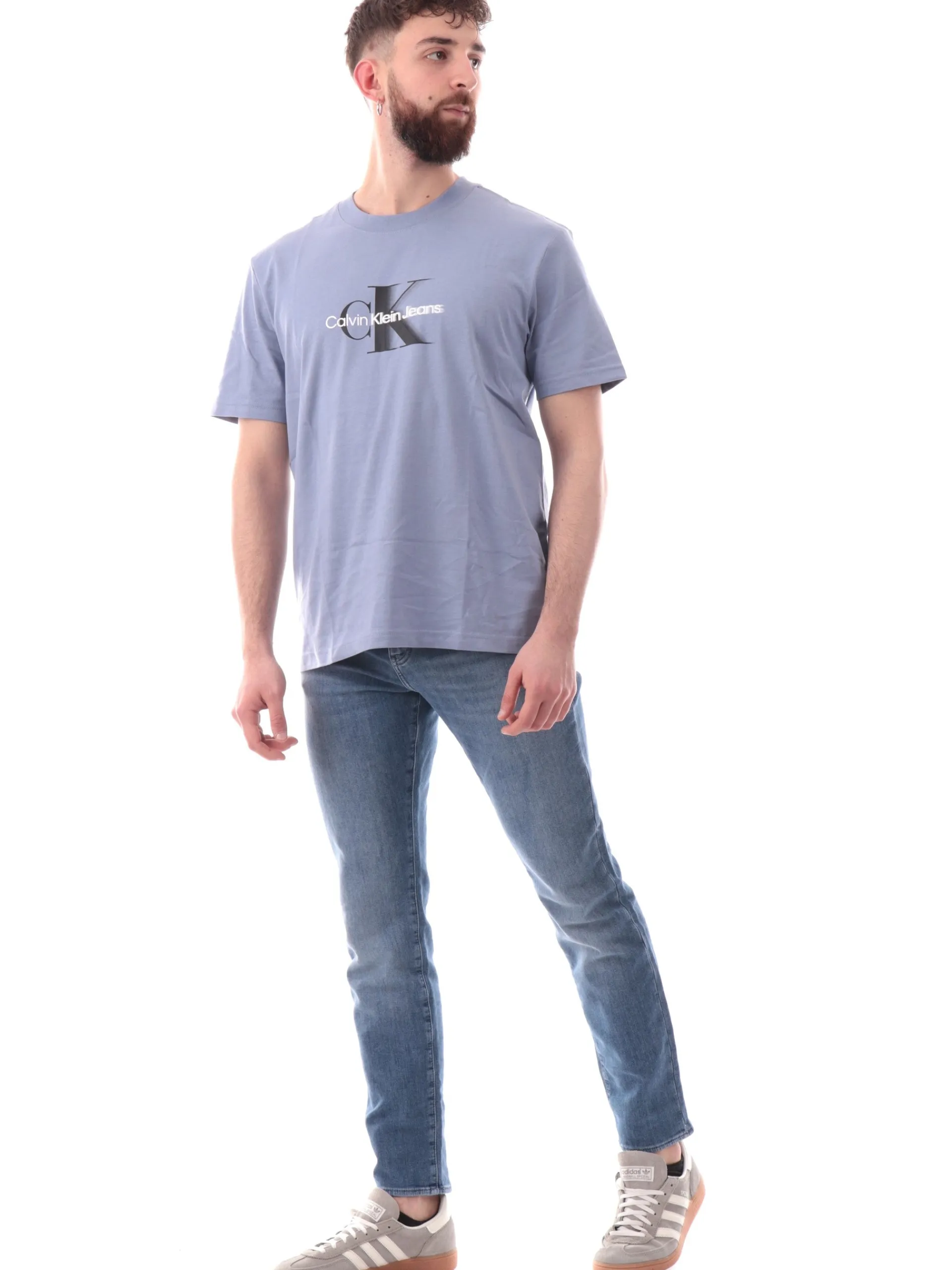CALVIN KLEIN T-Shirt*Maglia lilla da uomo maxi logo Shift J30J327471