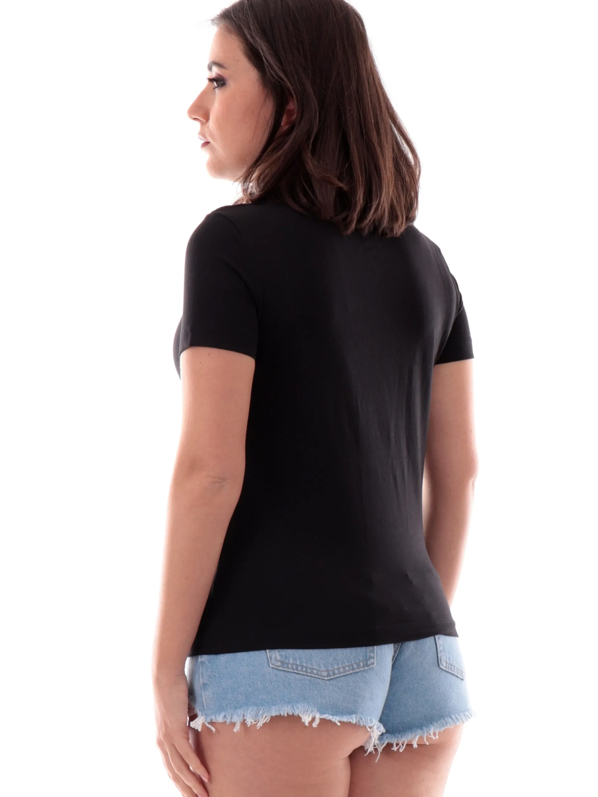 CALVIN KLEIN T-Shirt*Maglia nera girocollo da donna Shadow Graphic Regular J20J225545