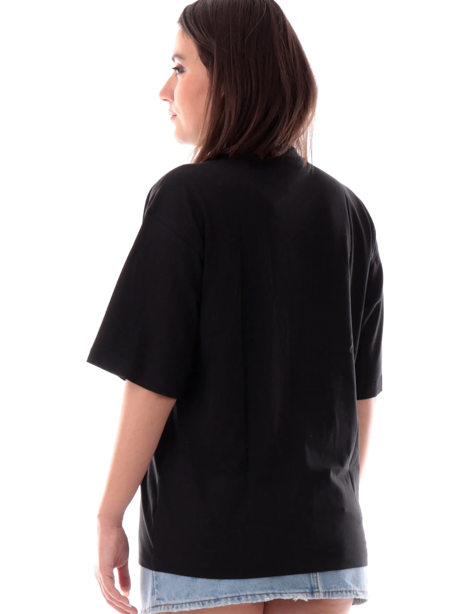 CALVIN KLEIN T-Shirt*Maglia nera girocollo da donna con stampa CK LV047B827G UB1