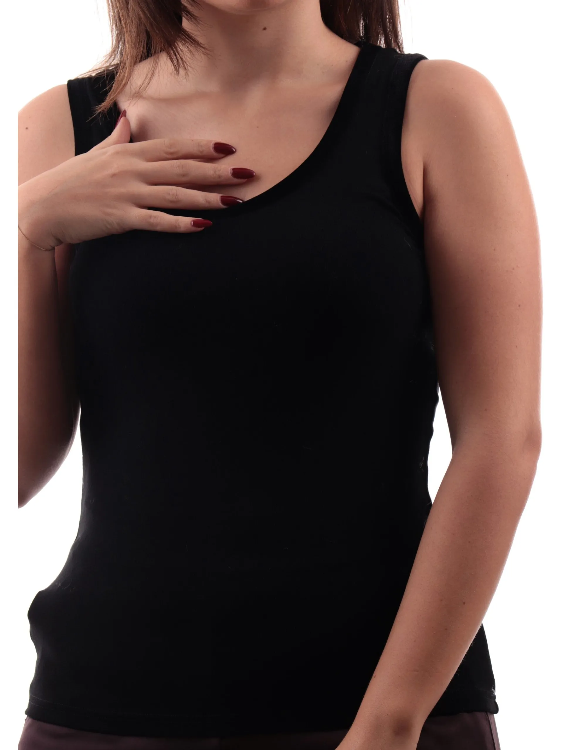 MOLLYBRACKEN Maglie*Maglia canotta Manila Grace nera da donna sottogiacca TLF147CN