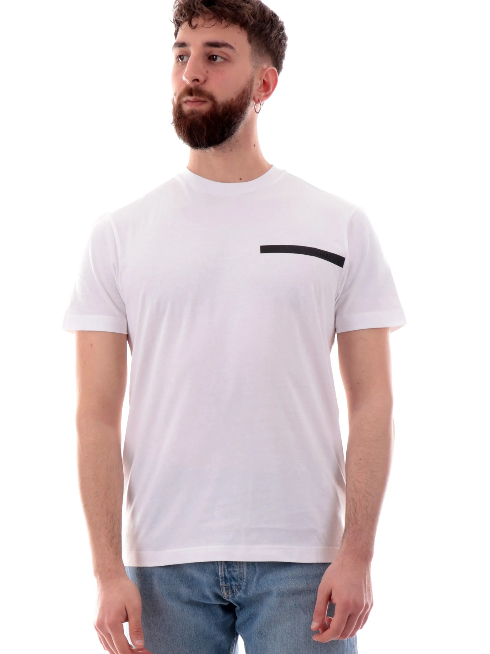 COLMAR T-Shirt*Maglia bianca da uomo girocollo logo lato cuore 75236SH