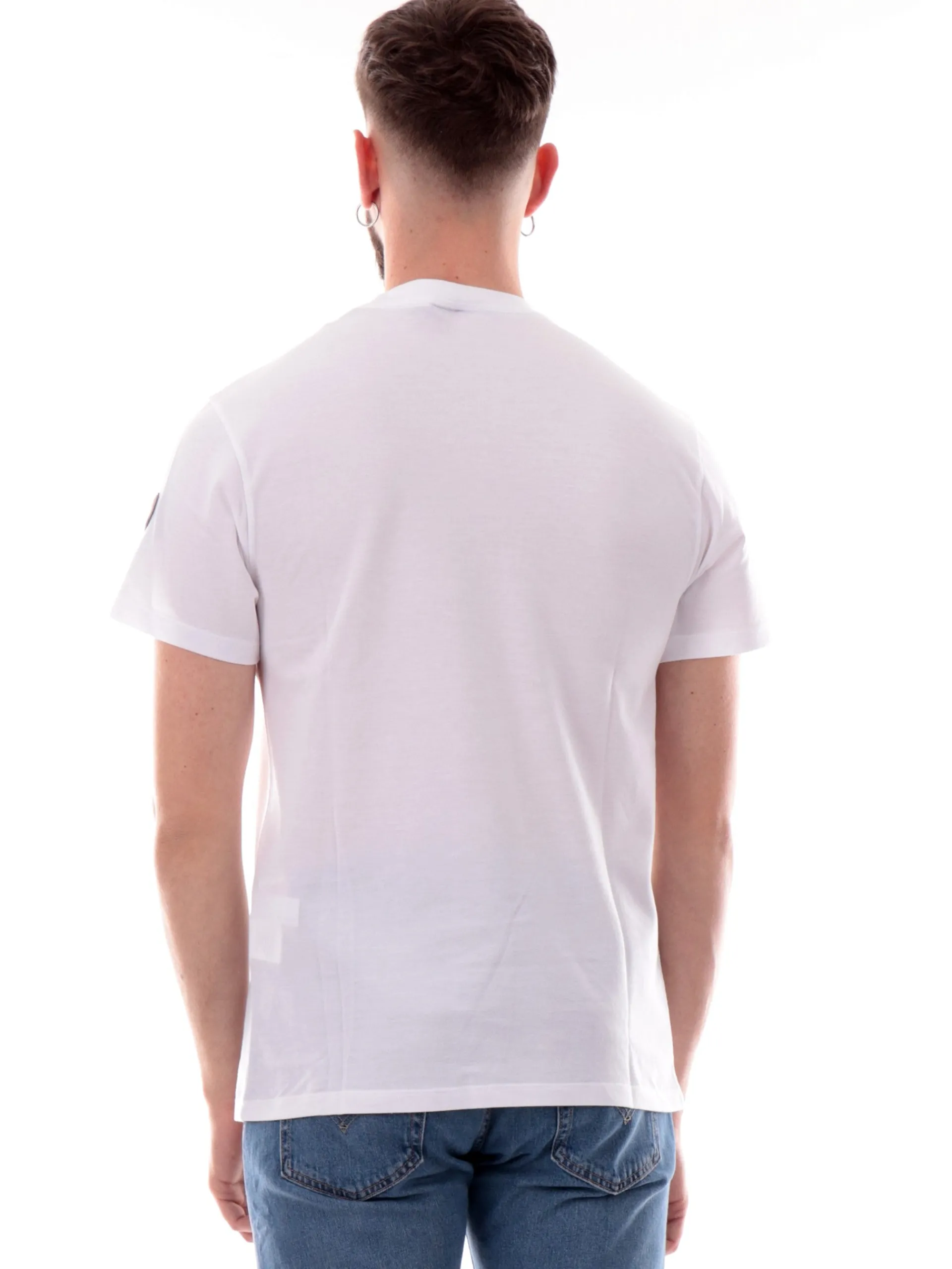 COLMAR T-Shirt*Maglia bianca girocollo da uomo con patch gommato 75207XH