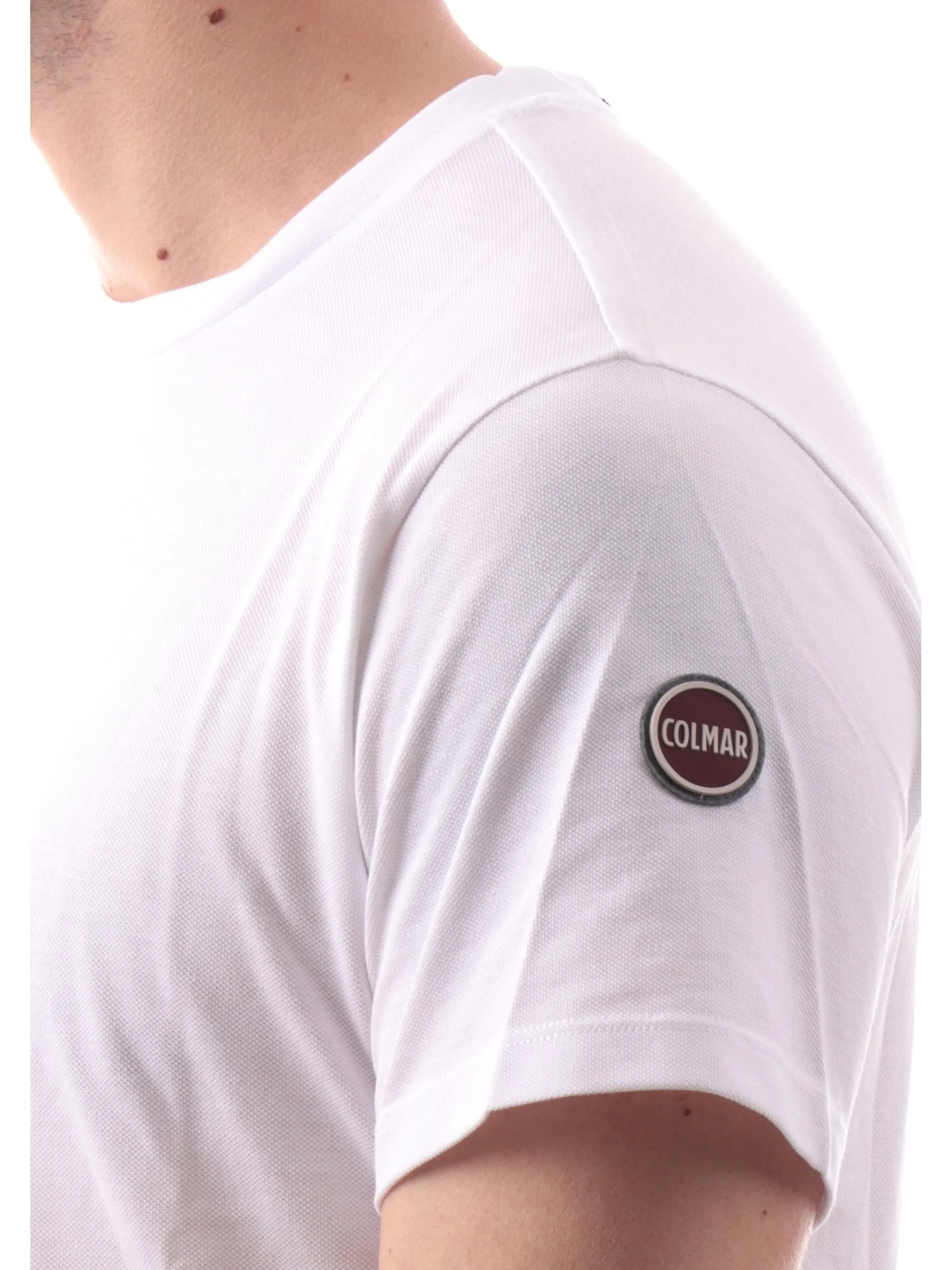 COLMAR T-Shirt*Maglia bianca girocollo da uomo con patch gommato 75207XH