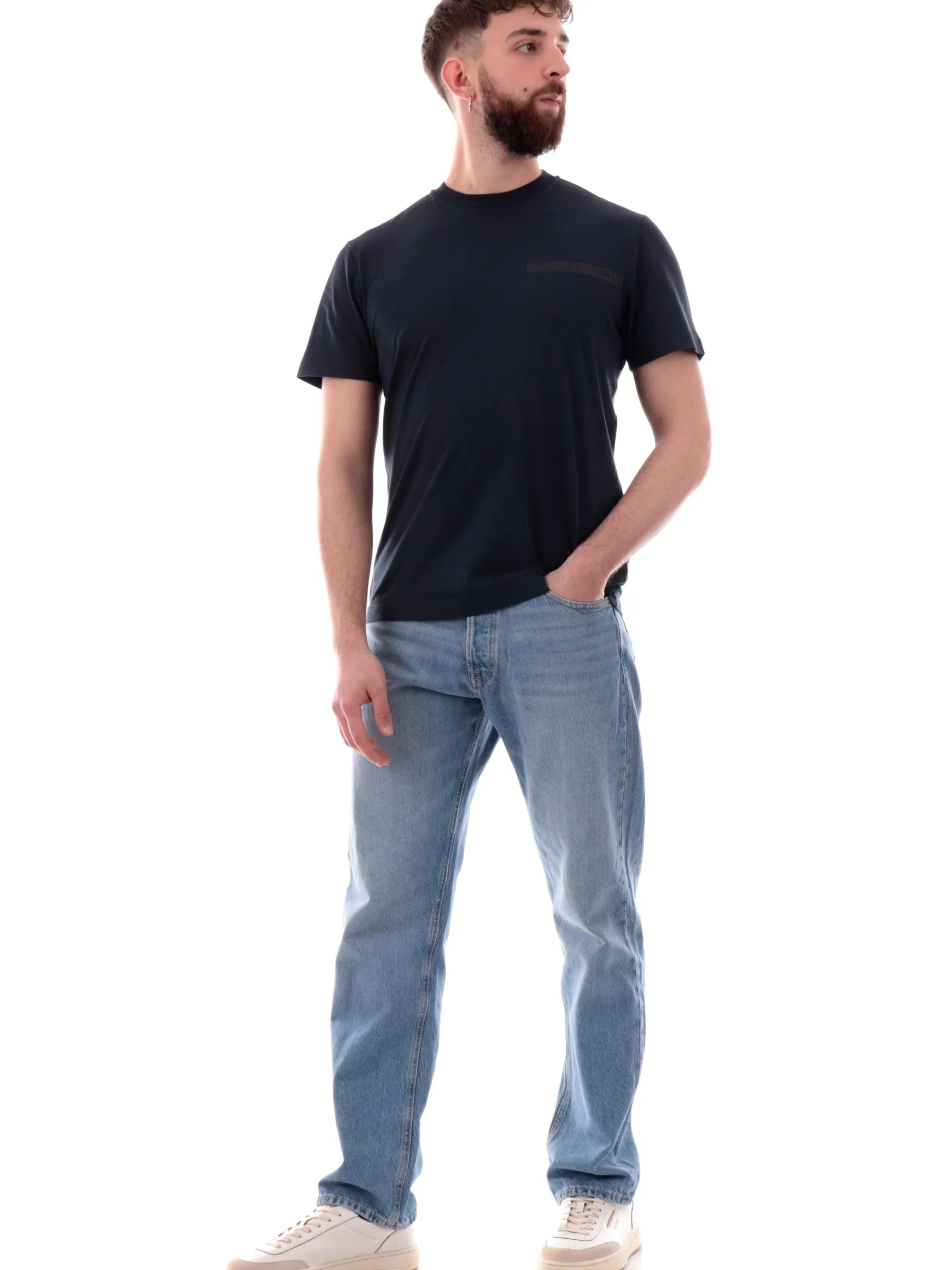 COLMAR T-Shirt*Maglia blu da uomo girocollo logo lato cuore 75236SH