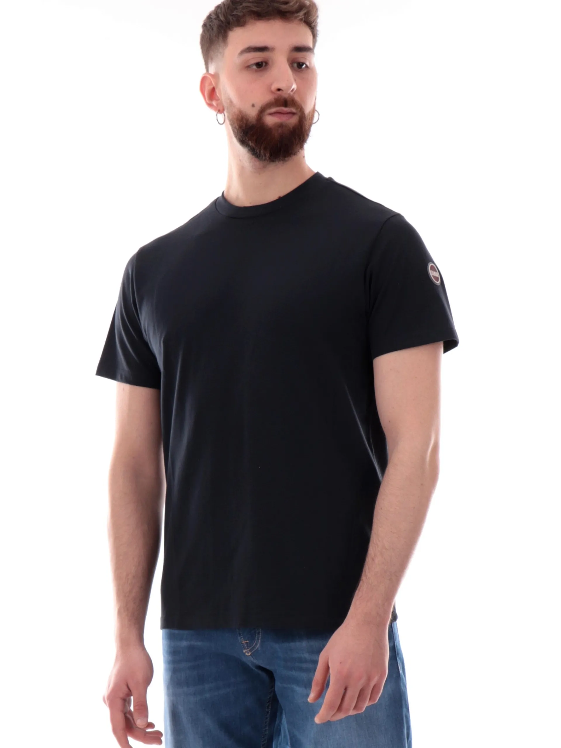 COLMAR T-Shirt*Maglia blu navy girocollo da uomo con patch gommato 75207XH