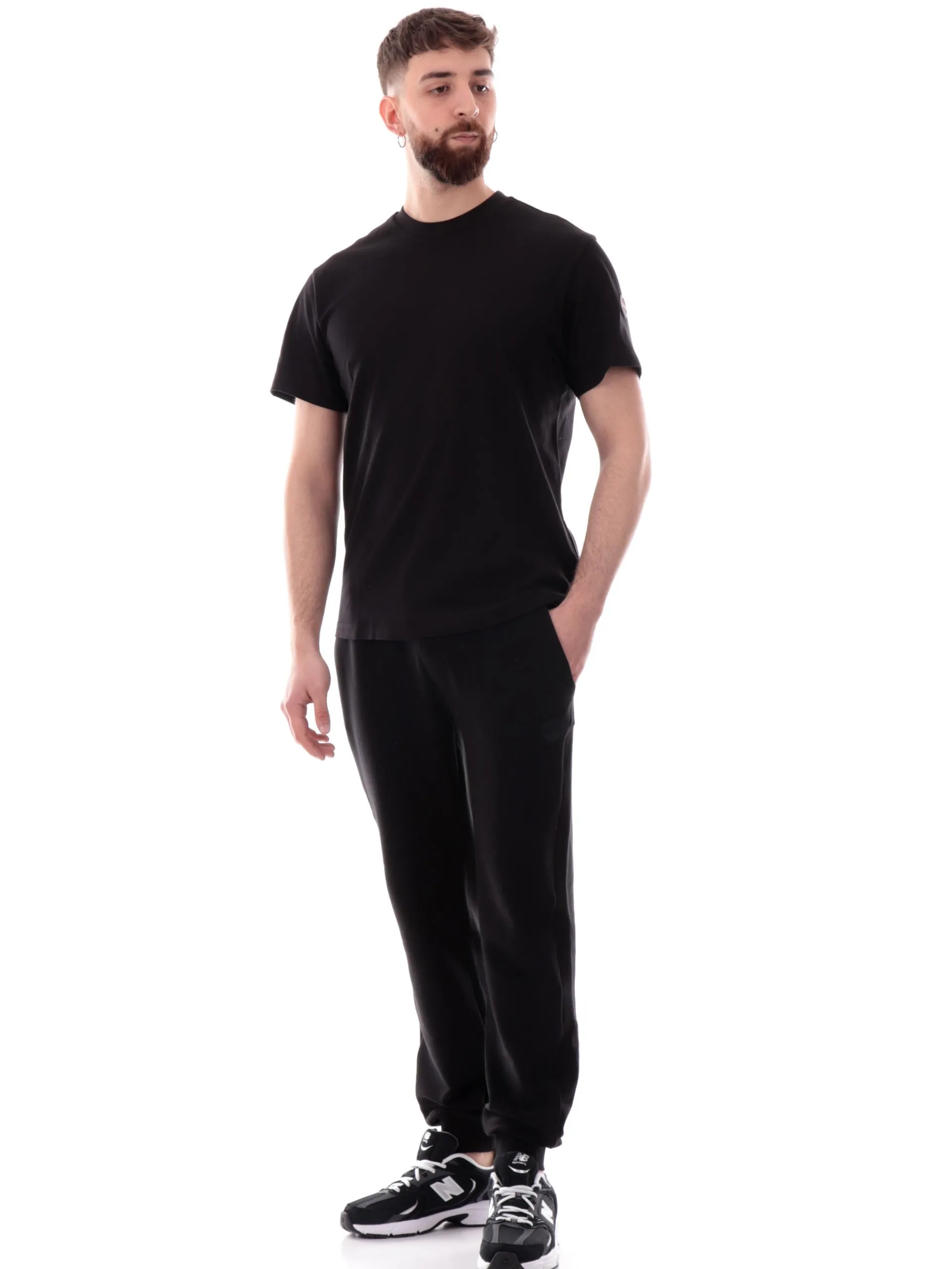 COLMAR T-Shirt*Maglia nera girocollo da uomo con patch gommato 75207XH