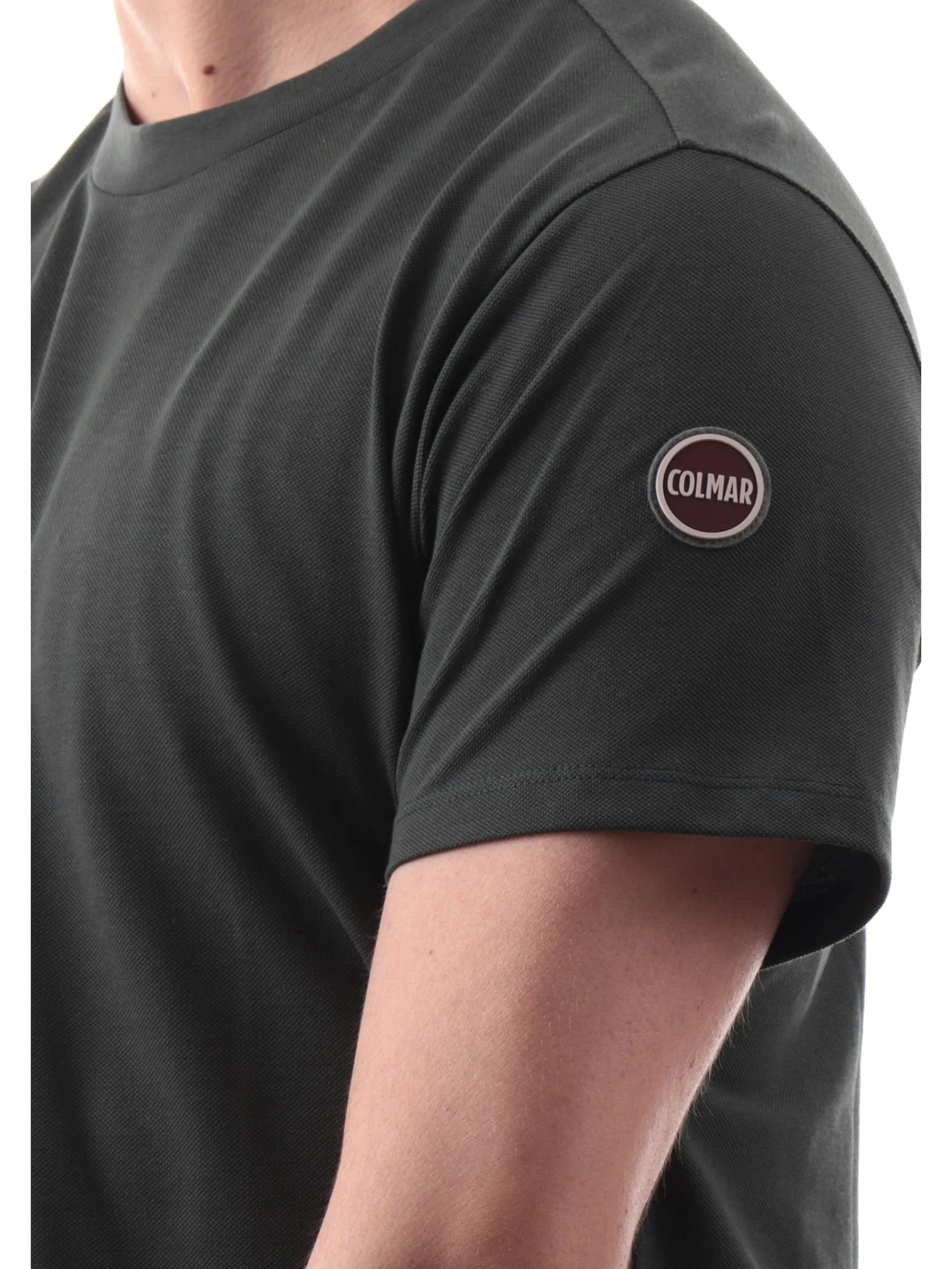 COLMAR T-Shirt*Maglia verde girocollo da uomo con patch gommato 75207XH