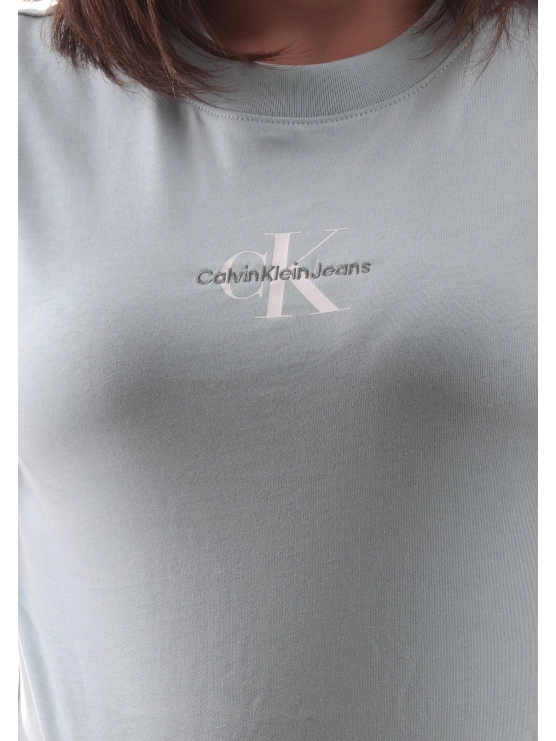 CALVIN KLEIN T-Shirt*Maglia Crop verde da donna Baby J20J223113