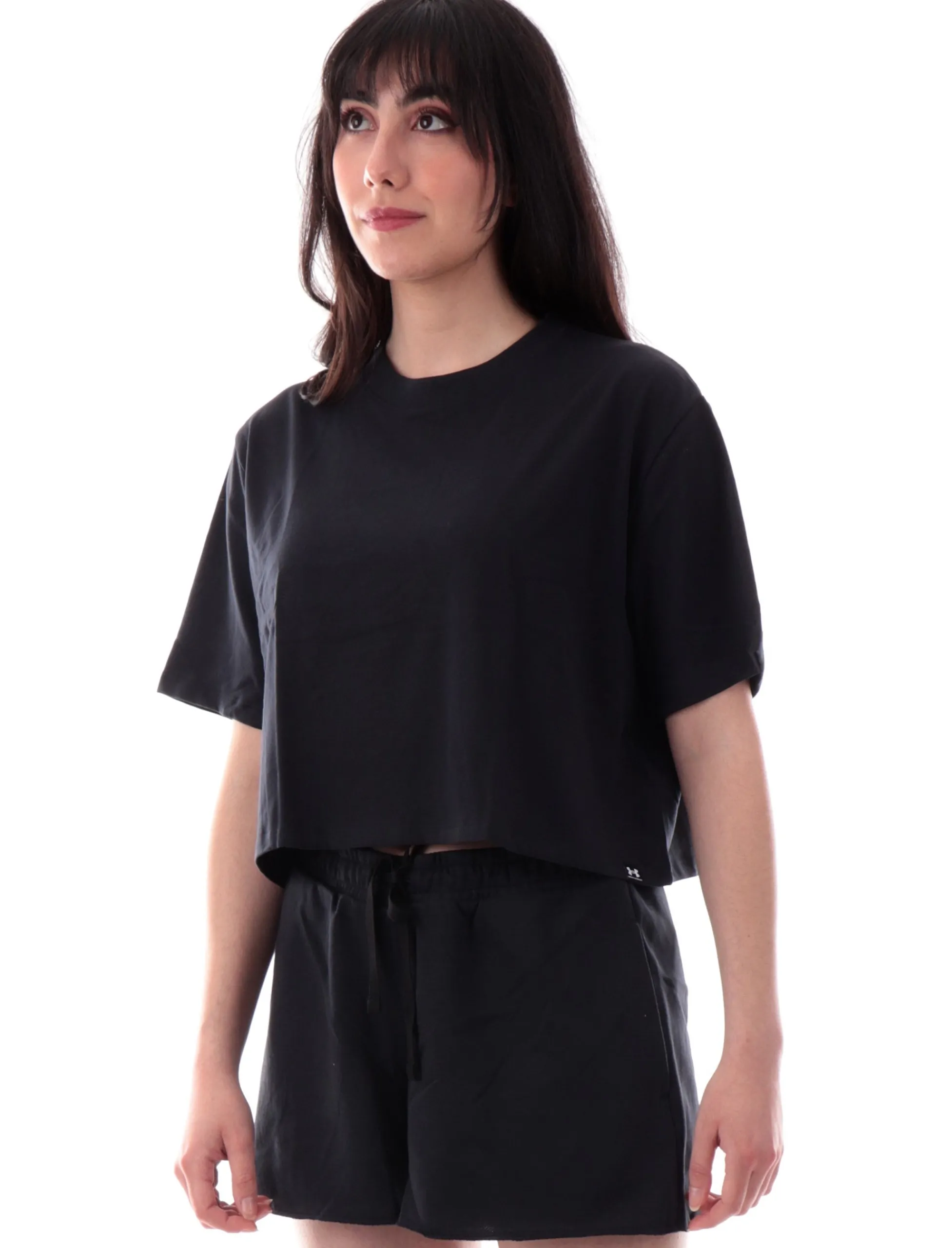 UNDER ARMOUR T-Shirt*Maglia crop nera da donna vestibilità morbida 13897210