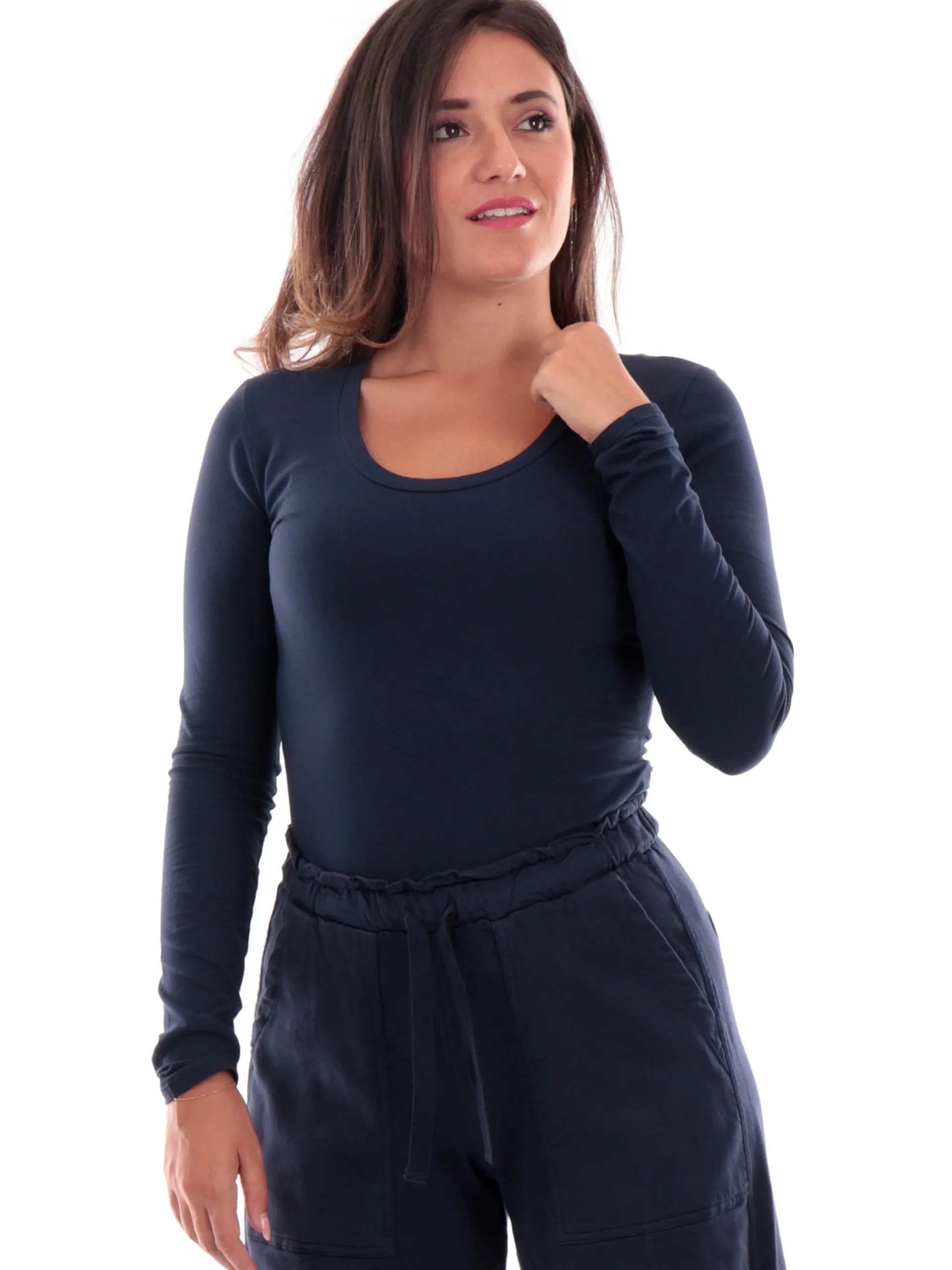 DEHA T-Shirt*Maglia blu da donna girocollo A00152