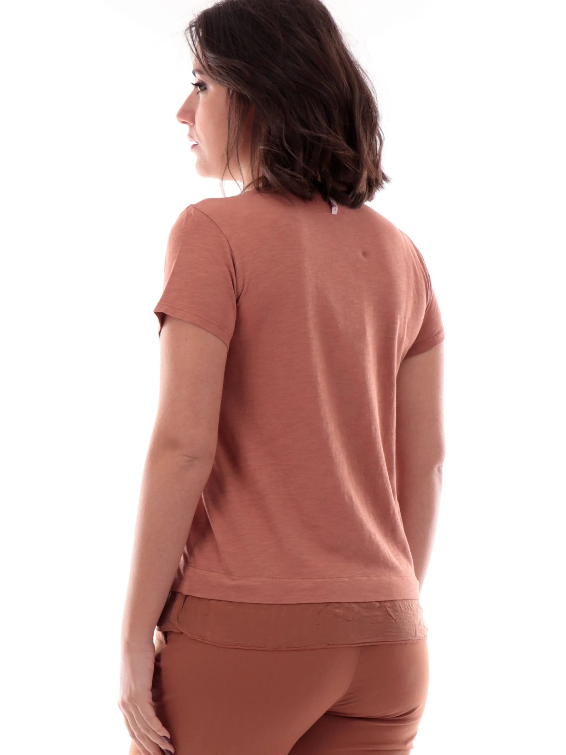 DEHA T-Shirt*Maglia marrone da donna velo sul fondo D2231137117