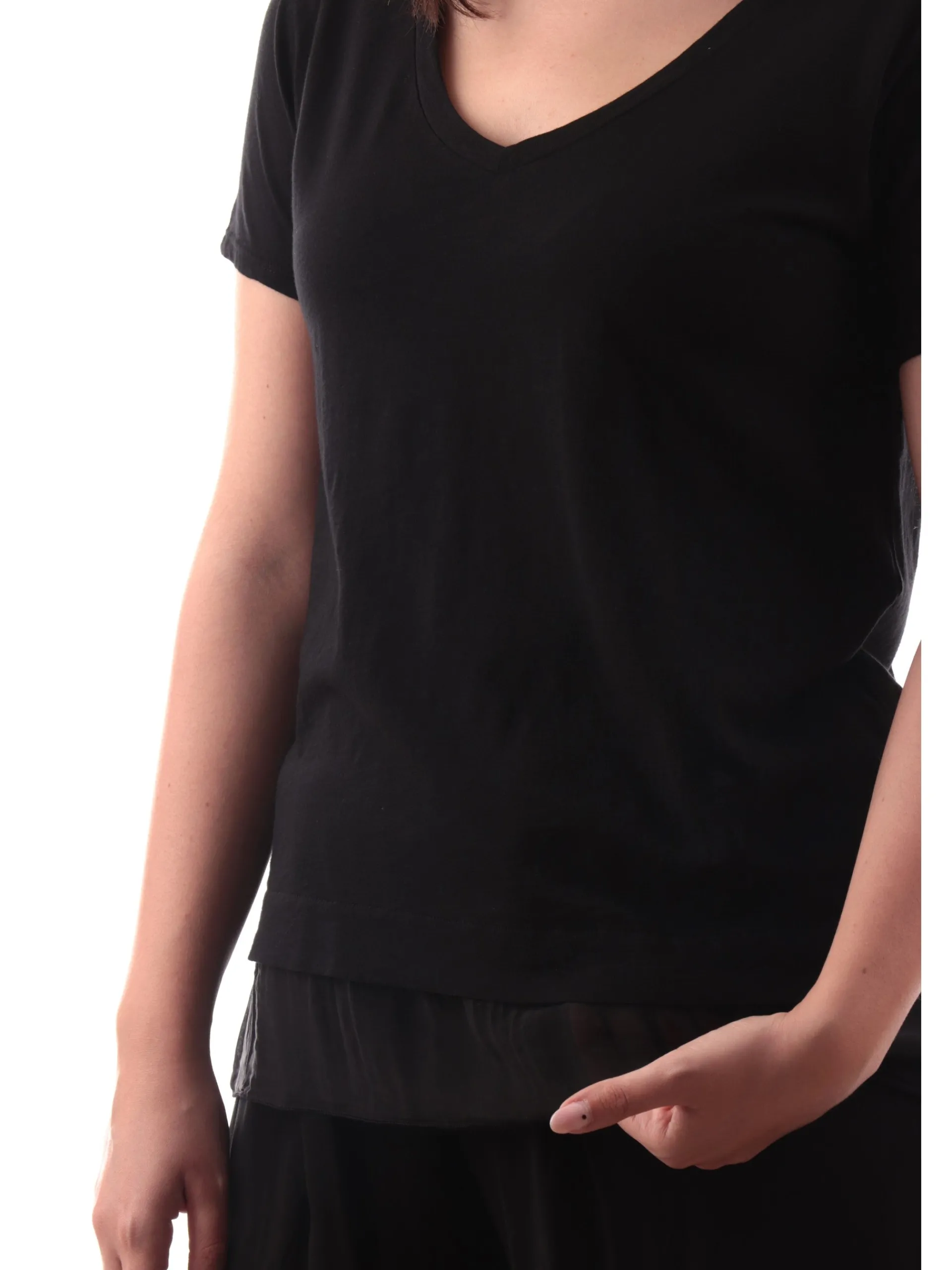 DEHA T-Shirt*Maglia nera da donna velo sul fondo D22311