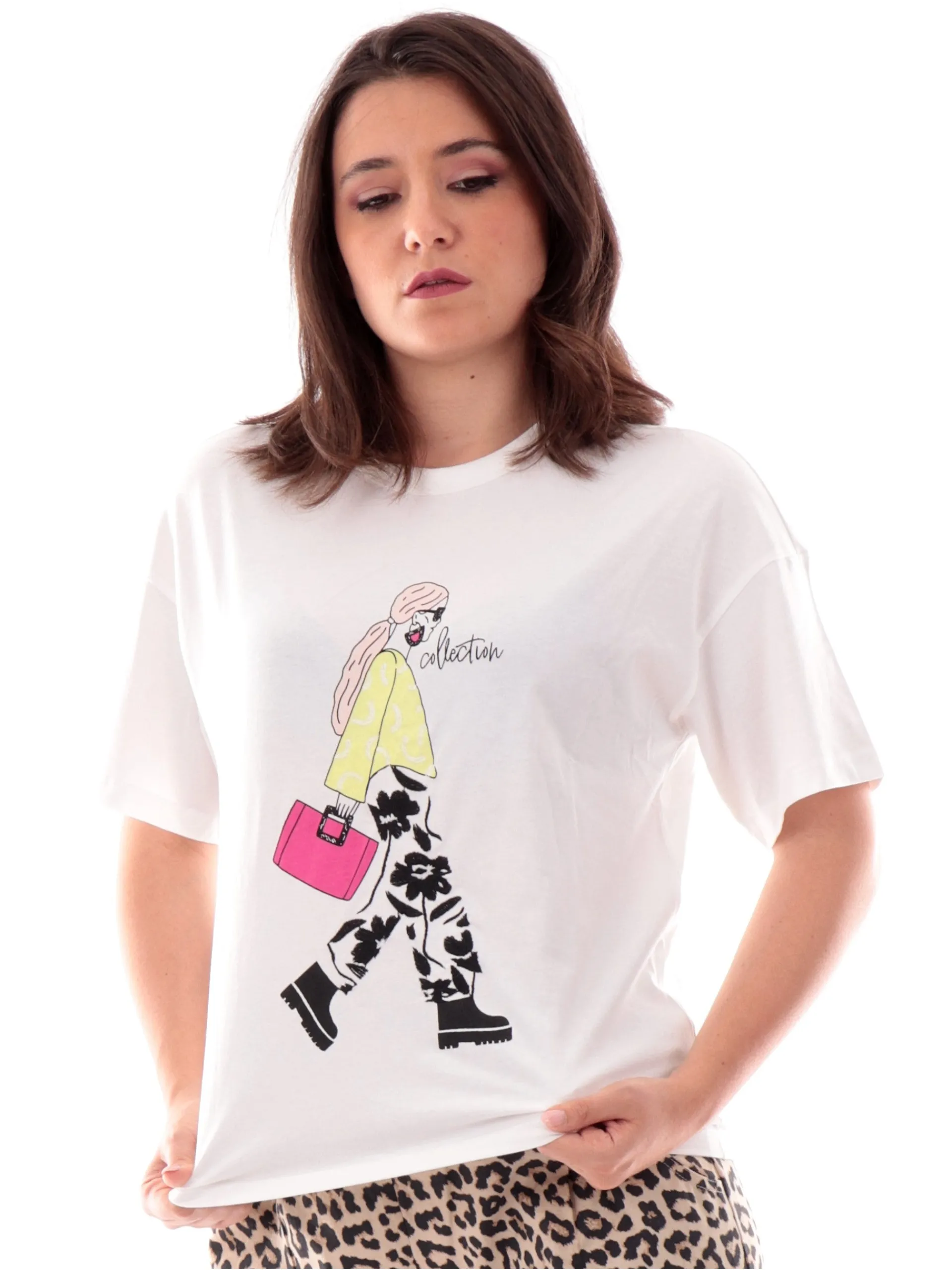ONLY T-Shirt*Maglia donna bianca con stampa Girl 15347020