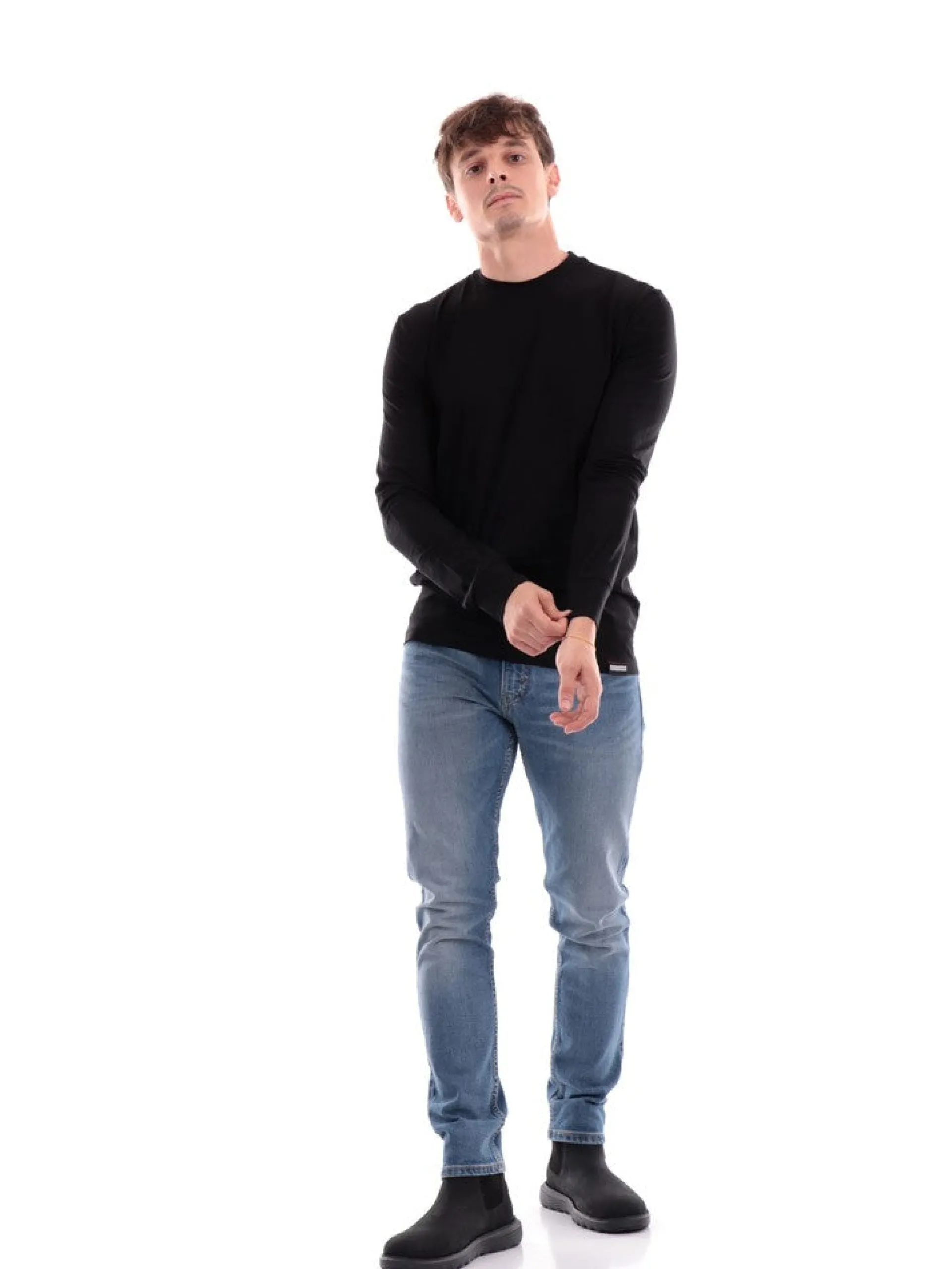 DSQUARED T-Shirt*Maglia nera da uomo Long Sleeves D9M104700