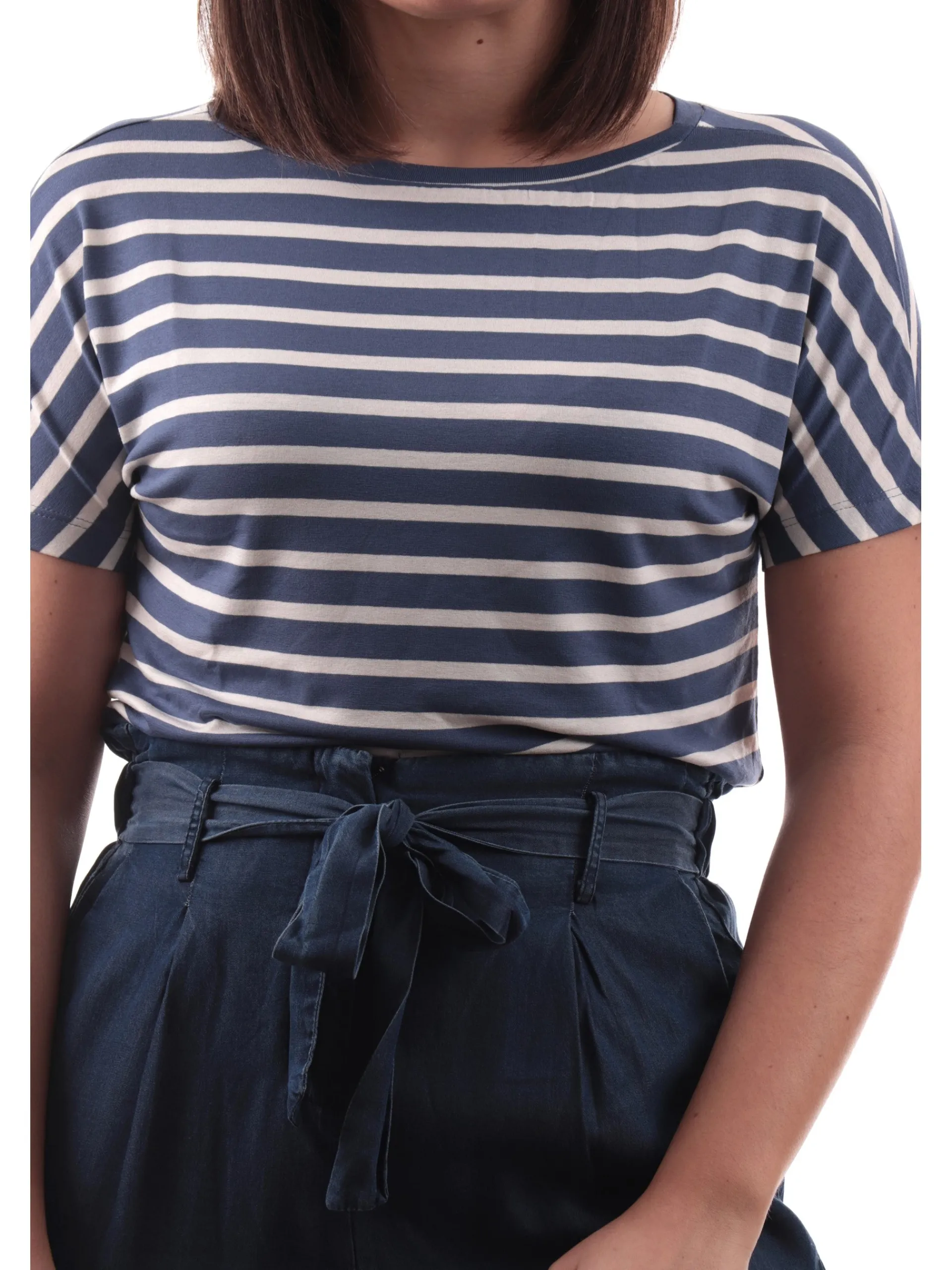 EMME MARELLA T-Shirt*Maglia blu a righe da donna maniche corte CONGO