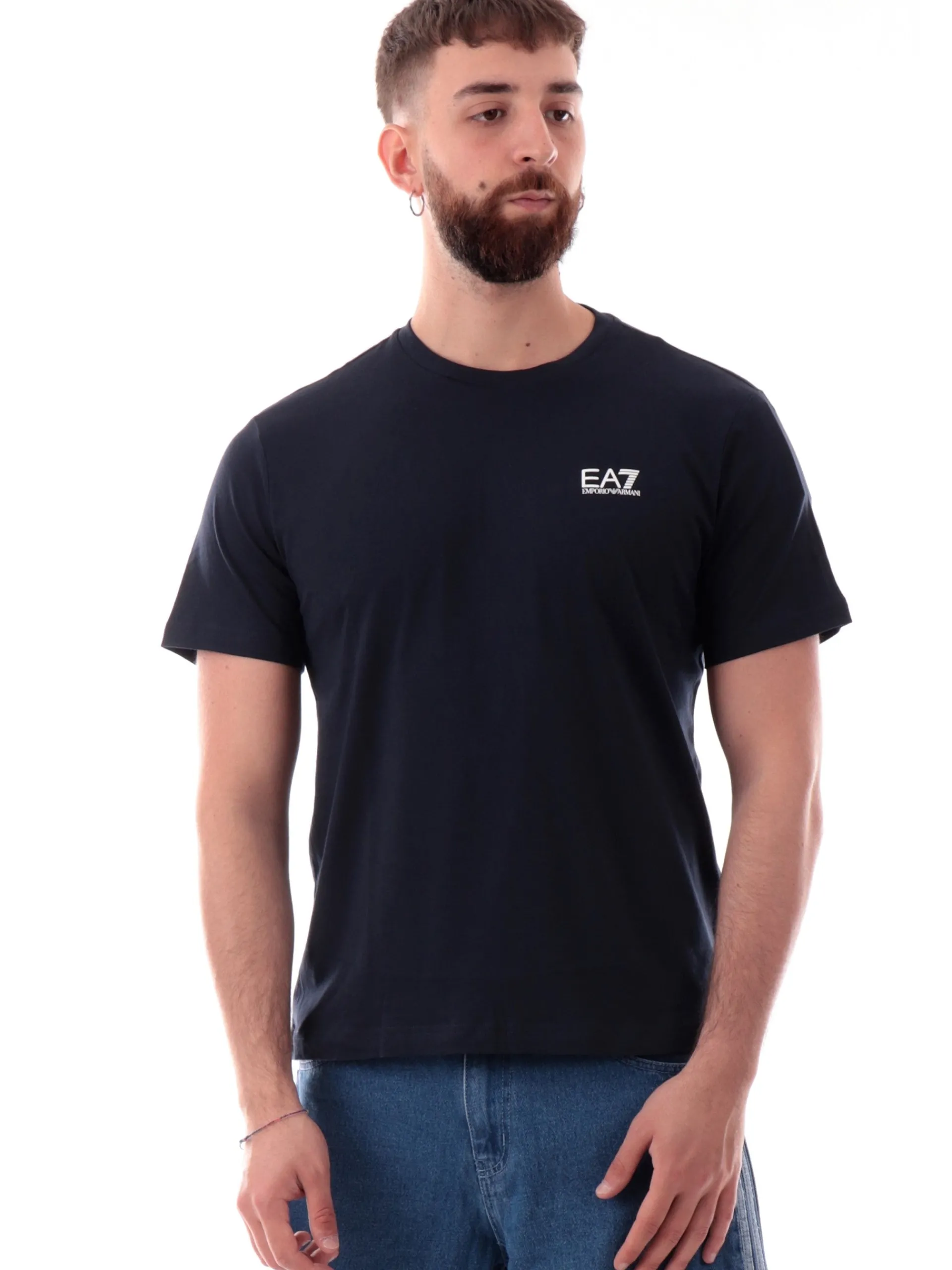 EMPORIO ARMANI 7 T-Shirt*Maglia Emporio Armani EA7 blu da uomo con logo 8NPT25JVPZ