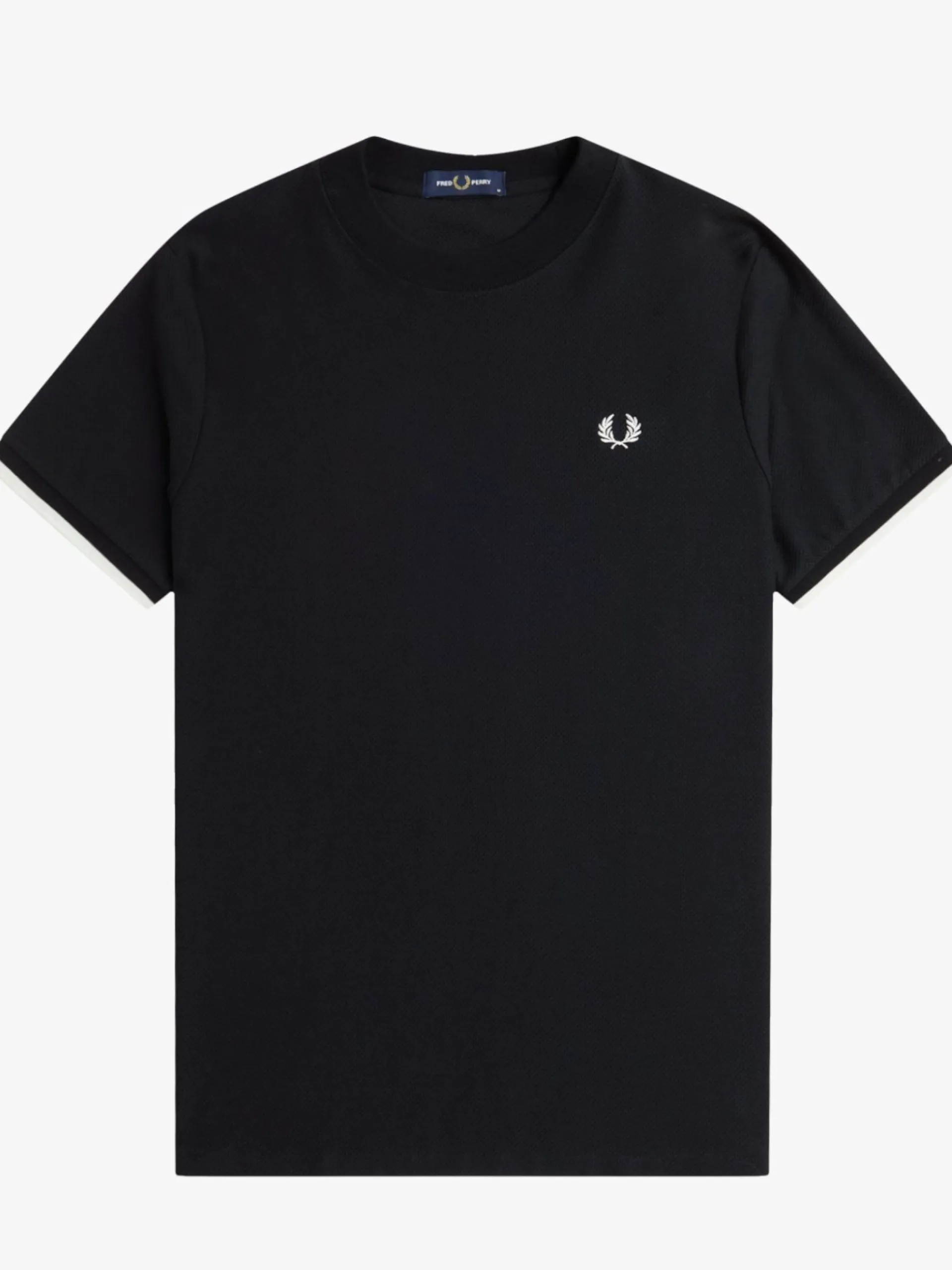 FRED PERRY T-Shirt*Maglia blu nido d'ape da uomo cotone piquet M4654