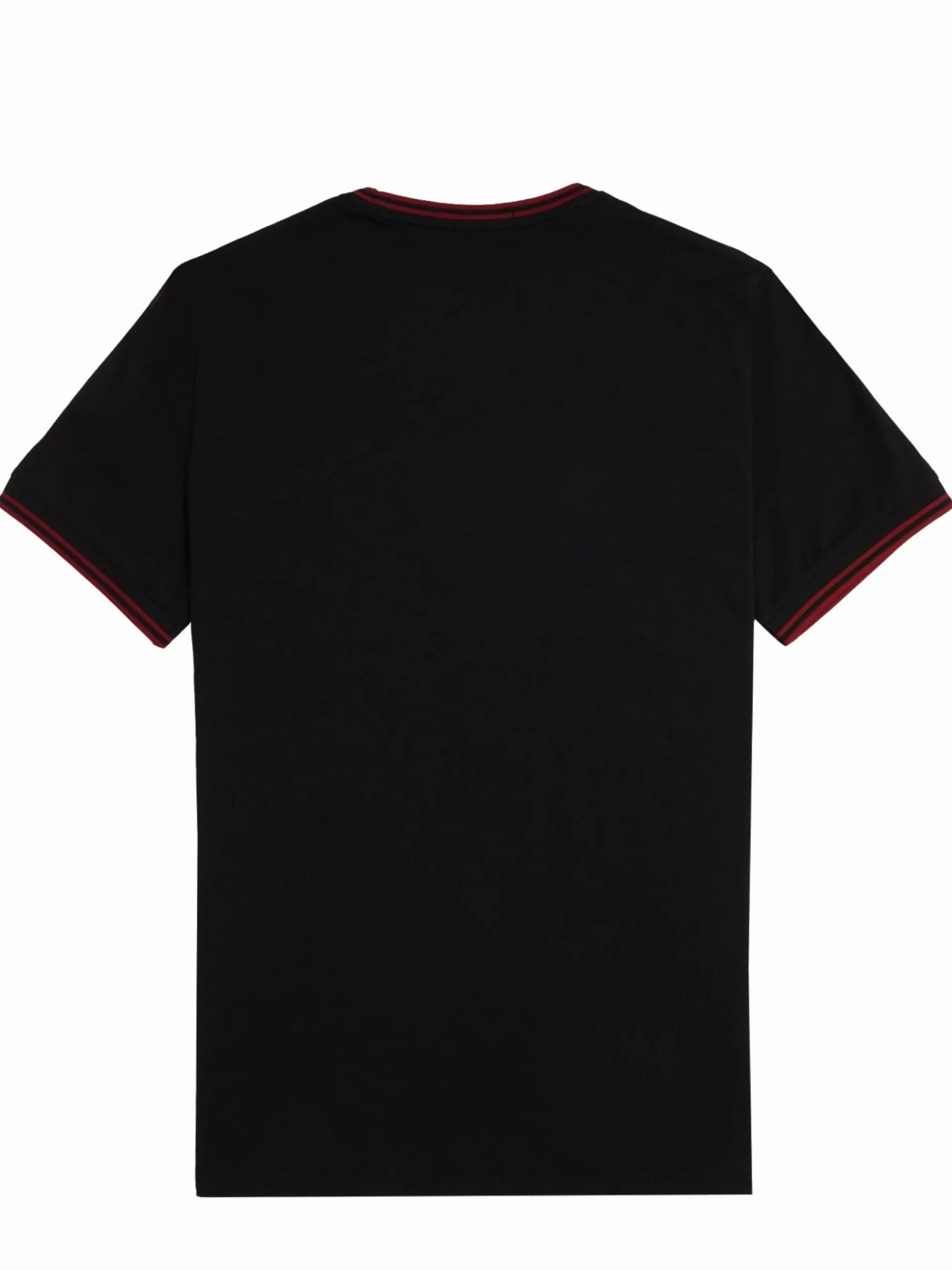 FRED PERRY T-Shirt*Maglia Twin Tipped nera da uomo bande rosse M1588 Y42
